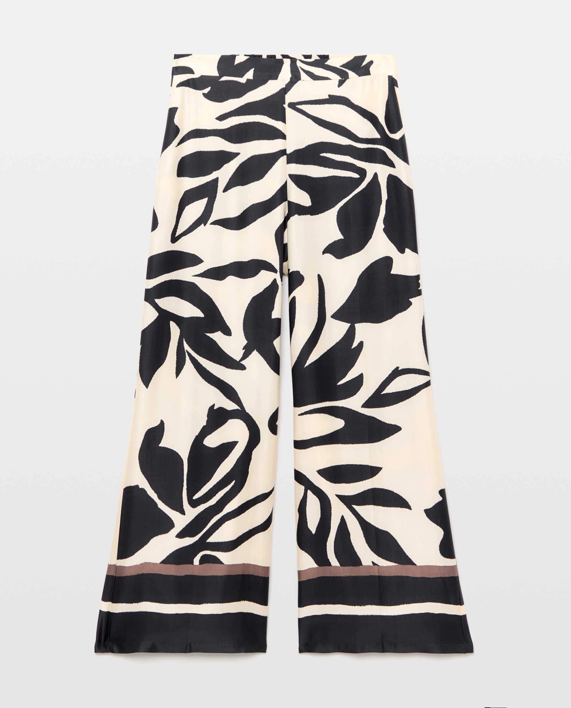 Conjunto de Duas Peças com Estampado e Bainha nas Calças Branco-6
