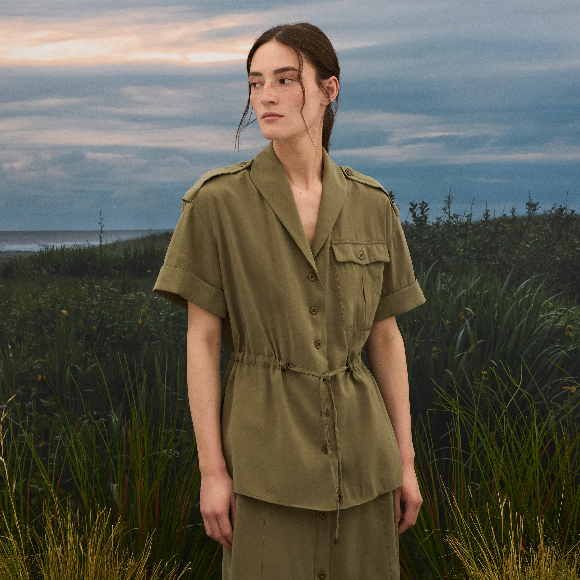 Camisa Safari de Mulher Verde-1