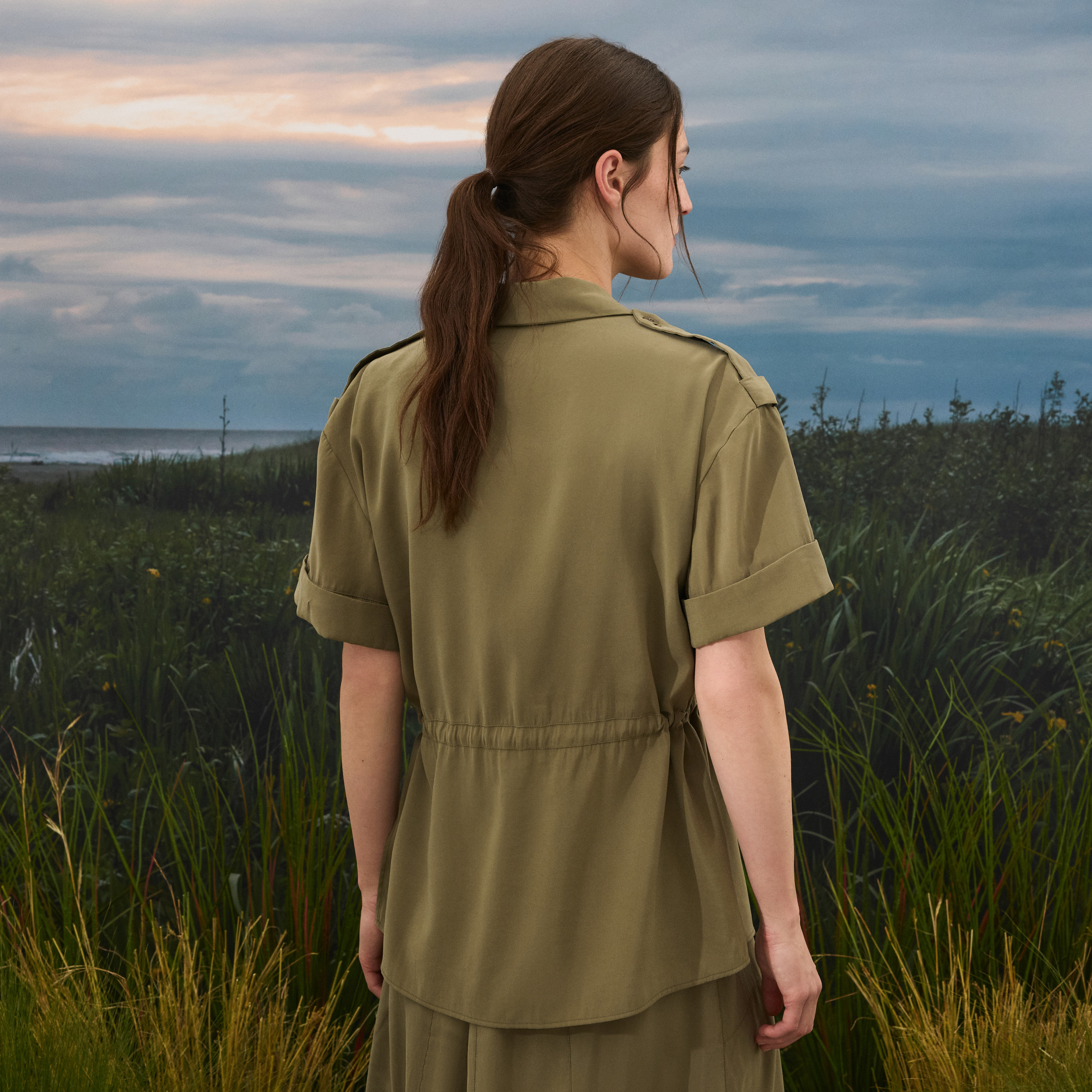 Camisa Safari de Mulher Verde-3