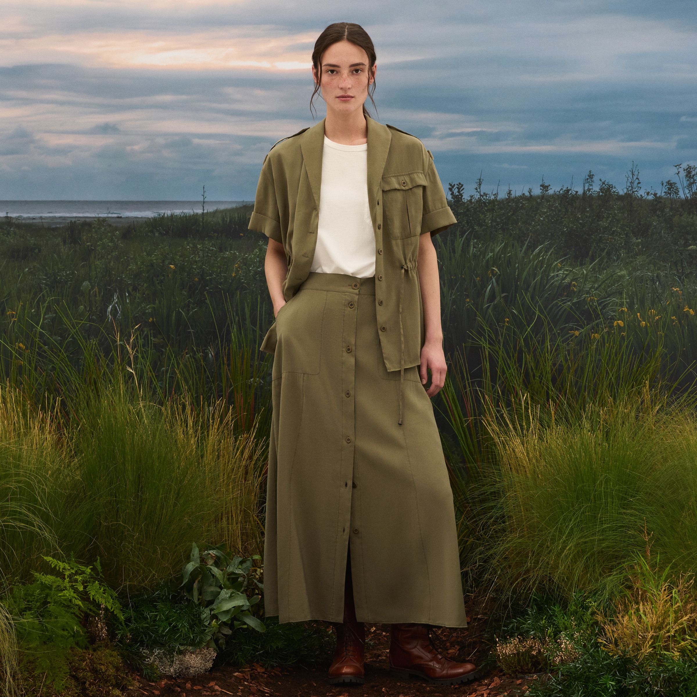 Saia Safari de Mulher Verde-1