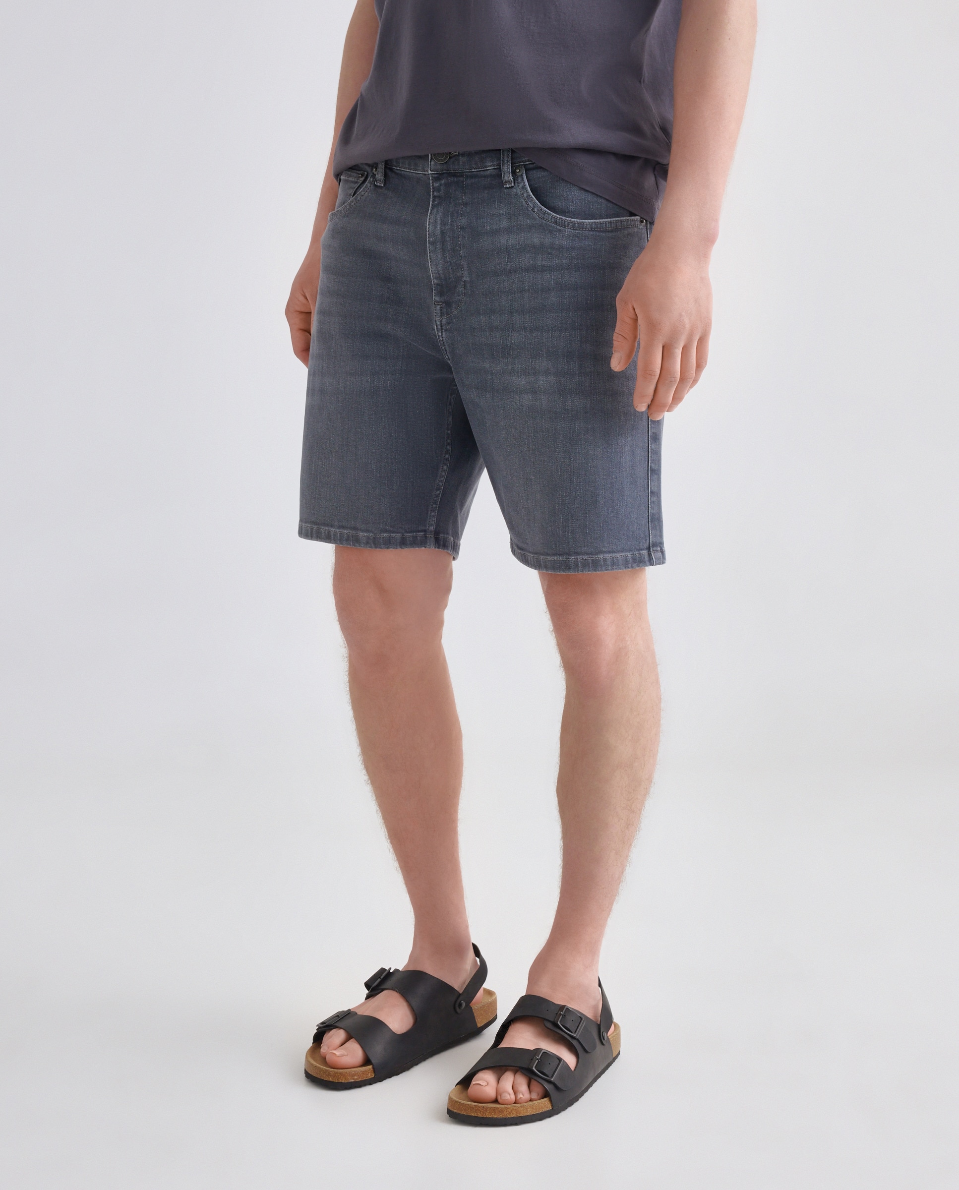 Bermuda hombre denim slim fit Gris-2
