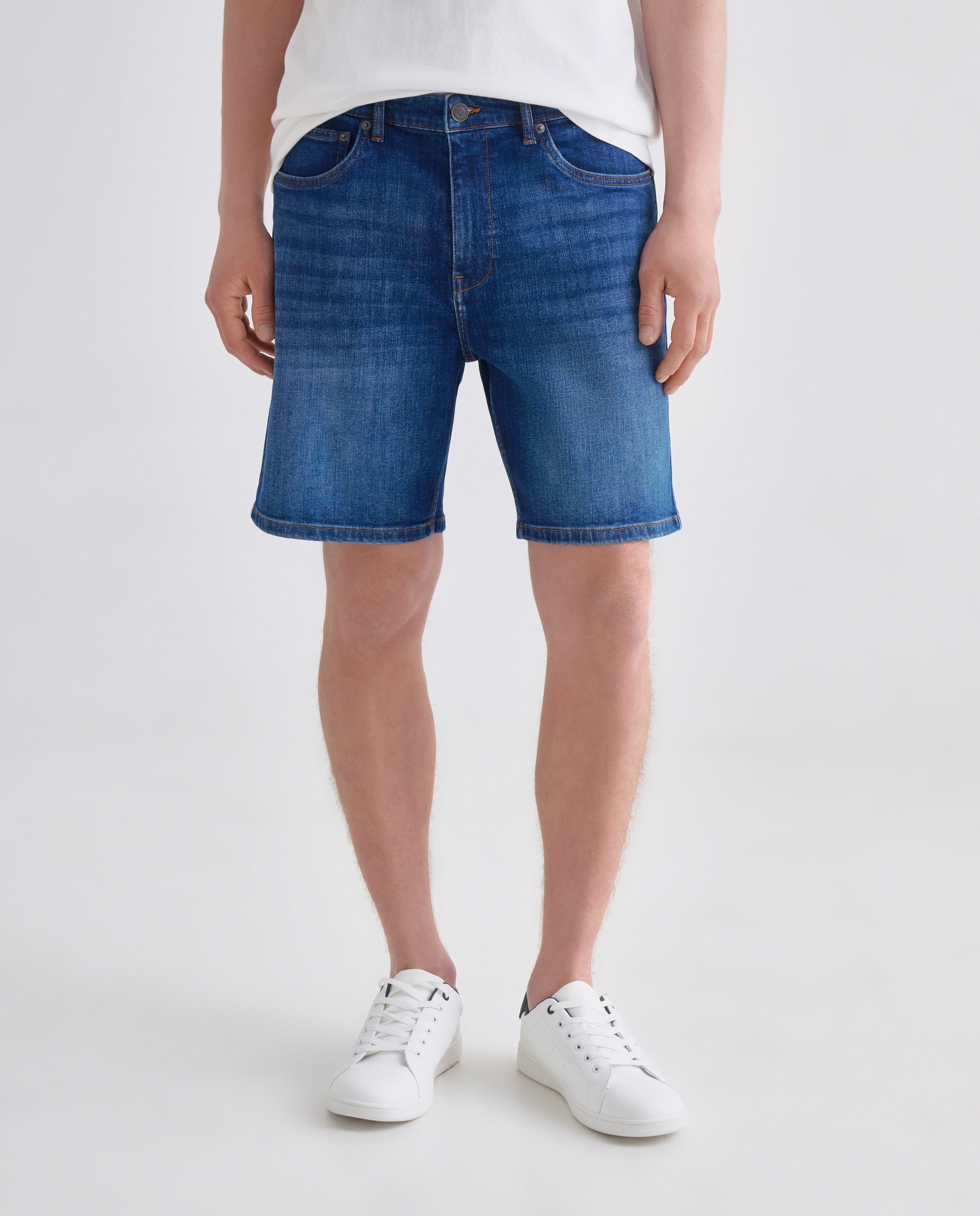 Bermuda hombre denim slim fit Azul Suave-2