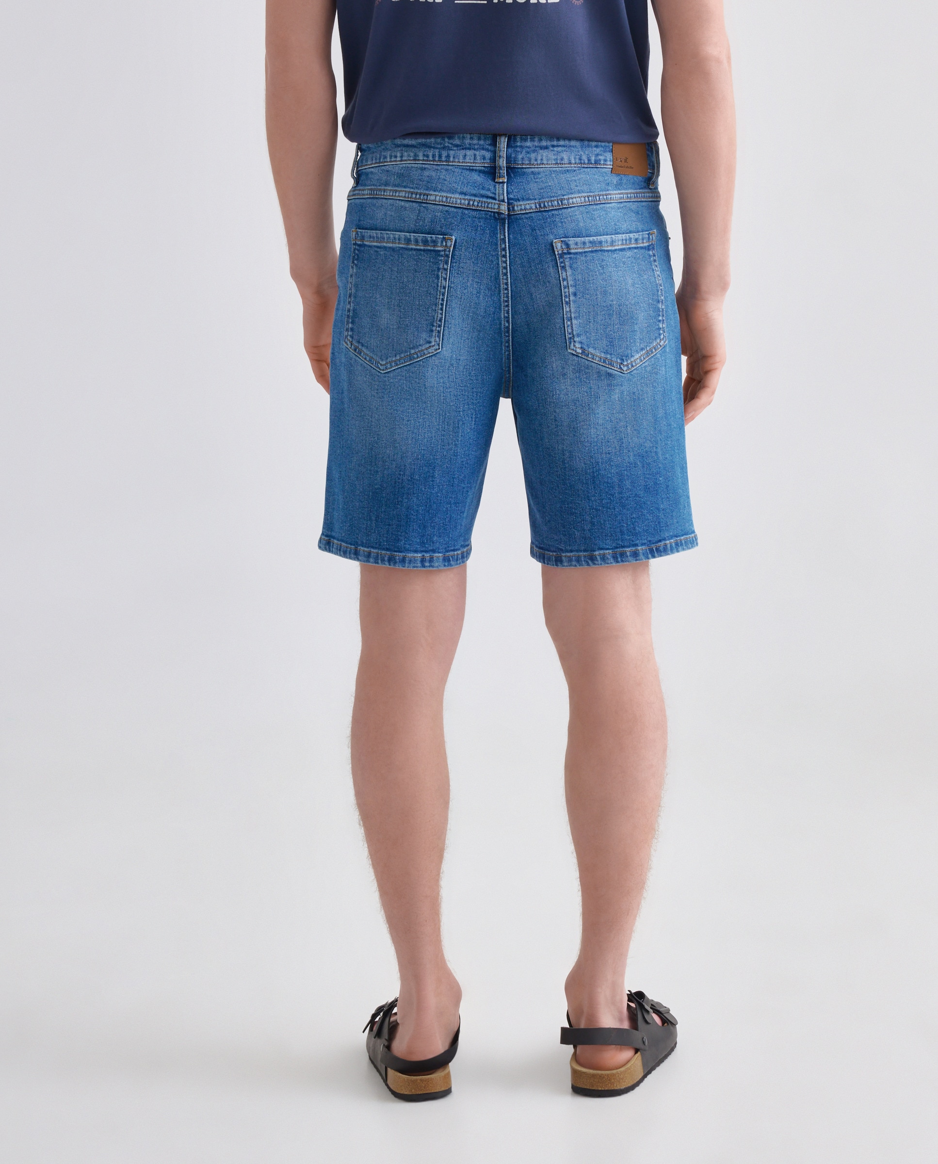 Bermuda hombre denim slim fit Azul pálido-3