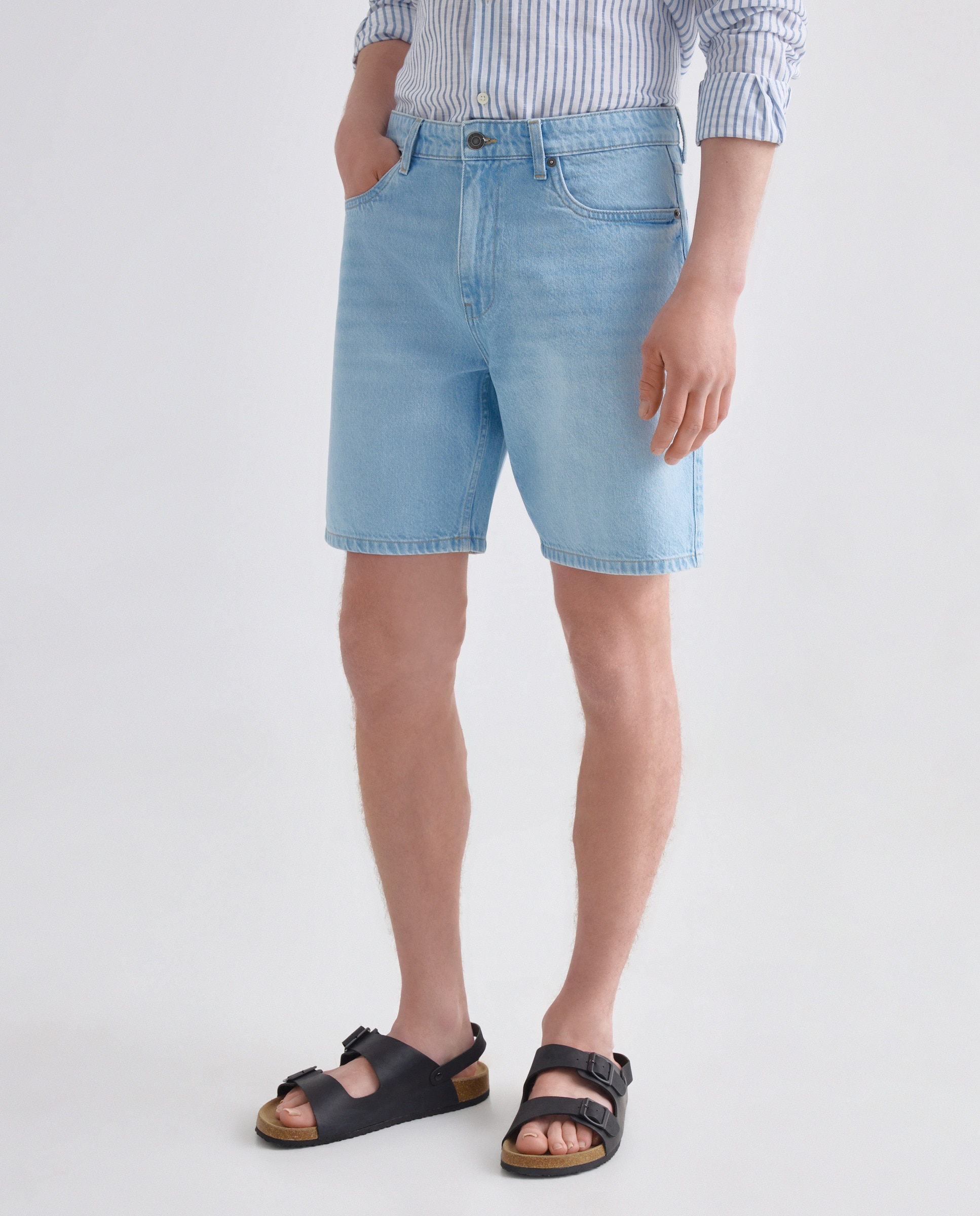 Bermuda hombre denim regular fit 490 Petróleo-2