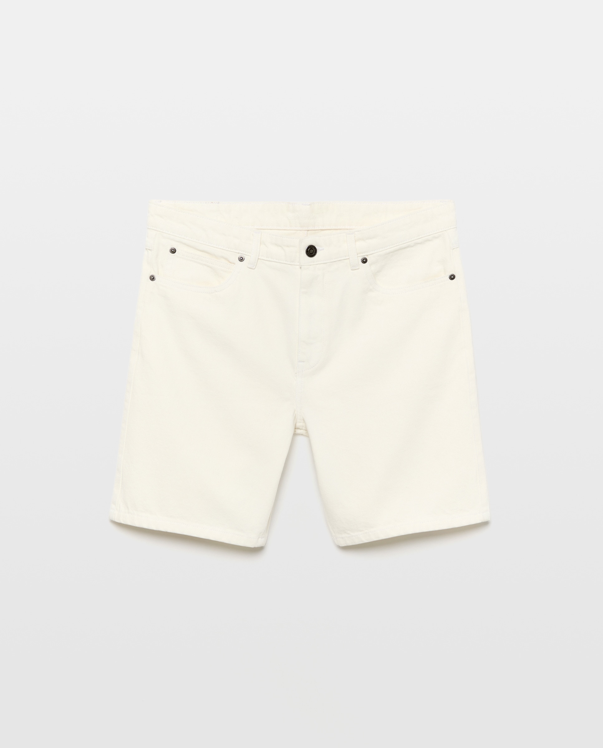 Bermuda hombre denim regular fit Blanco roto-4