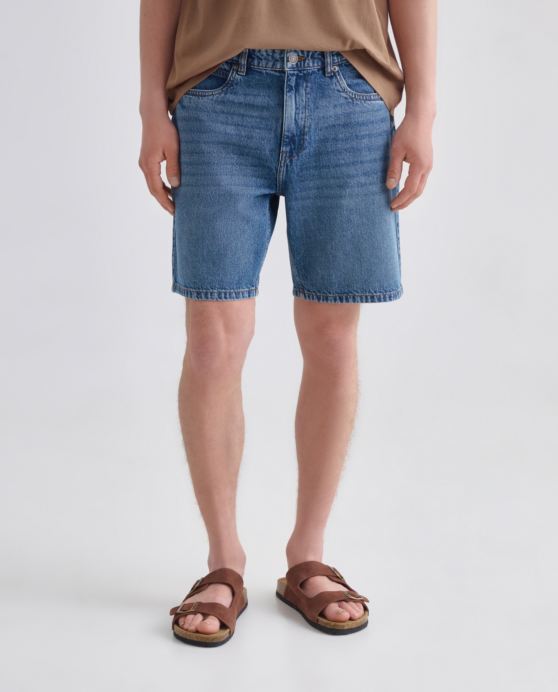 Bermuda hombre denim regular fit Azul Suave-2
