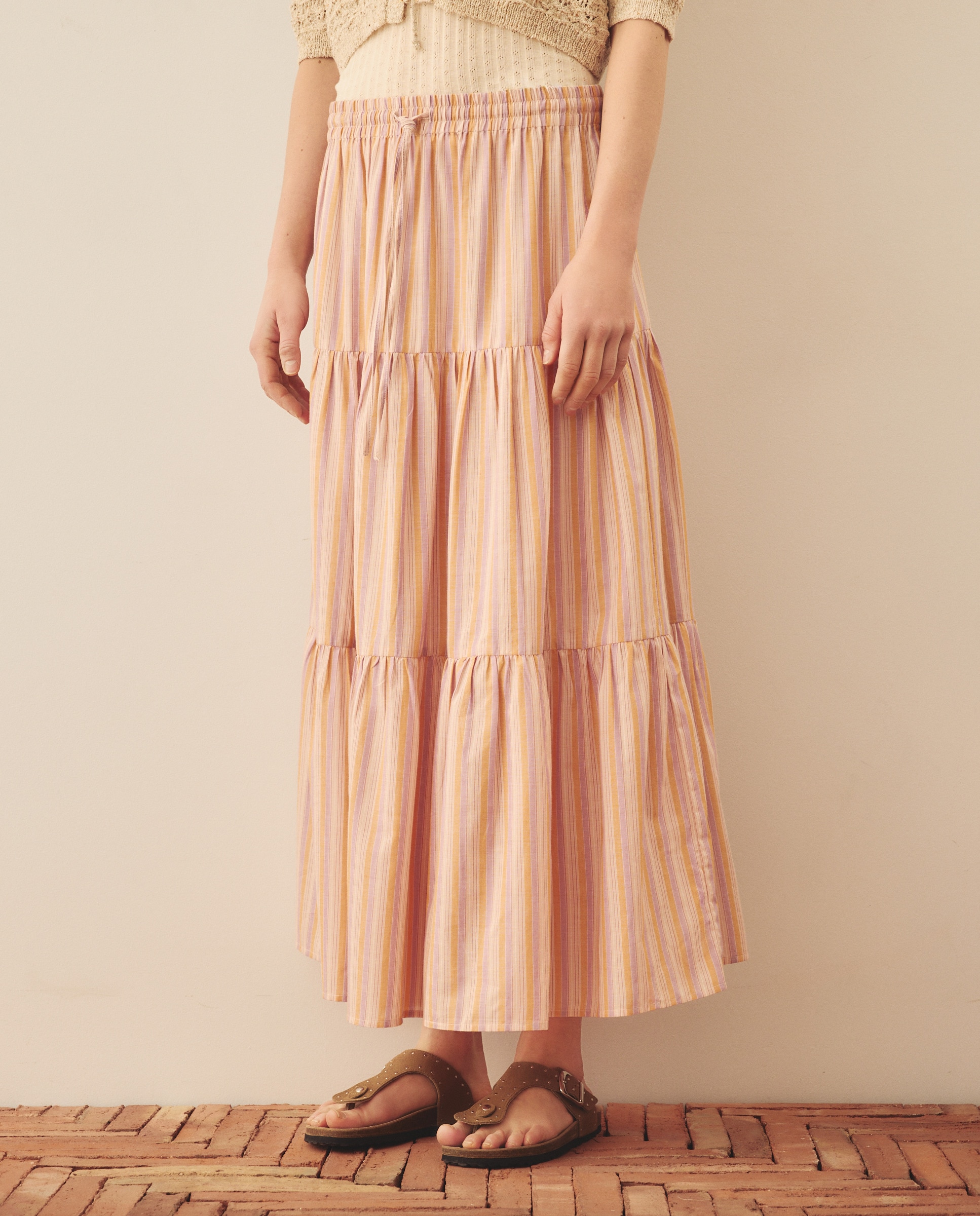 Saia comprida com estampado floral Branco-2