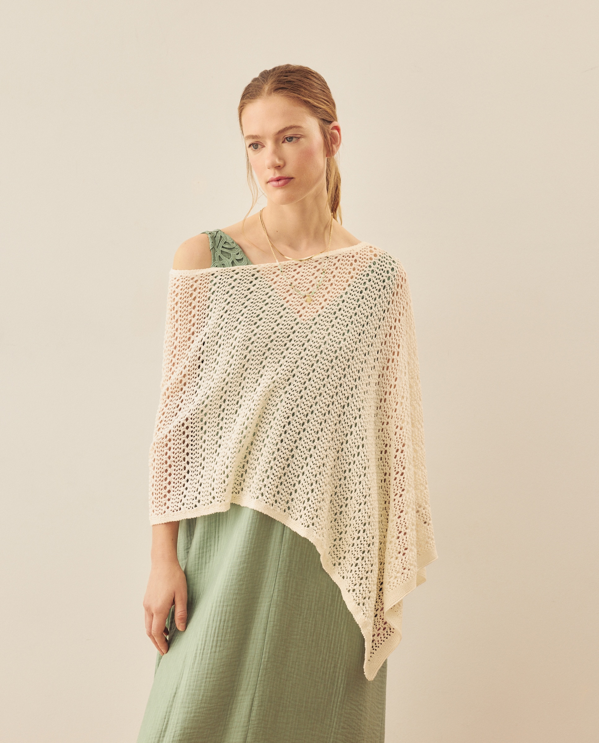 Capa Rendilhada de Tricot 120 Cru-4