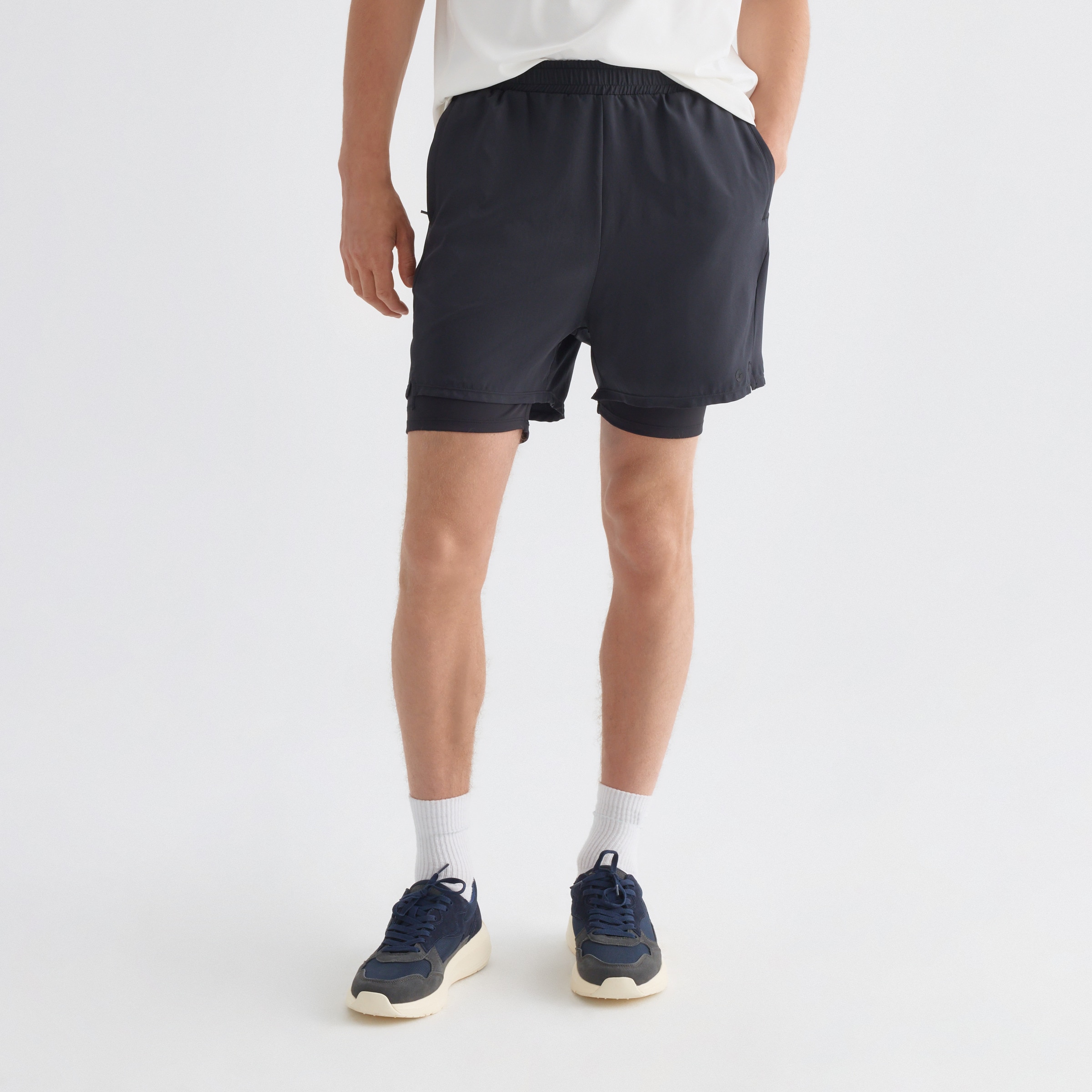 Pantalones Cortos Con Malla Hombre Antracita-2