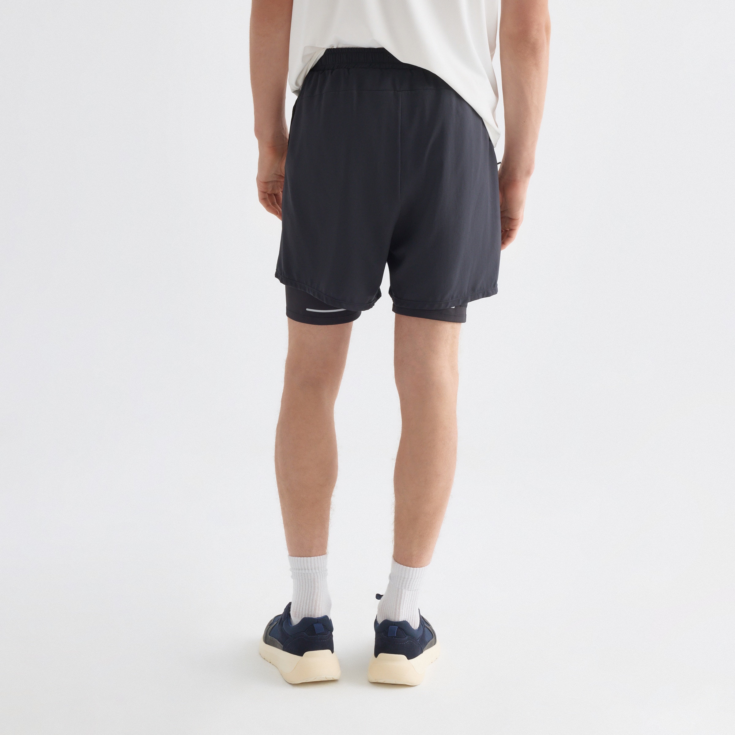 Pantalones Cortos Con Malla Hombre Antracita-3