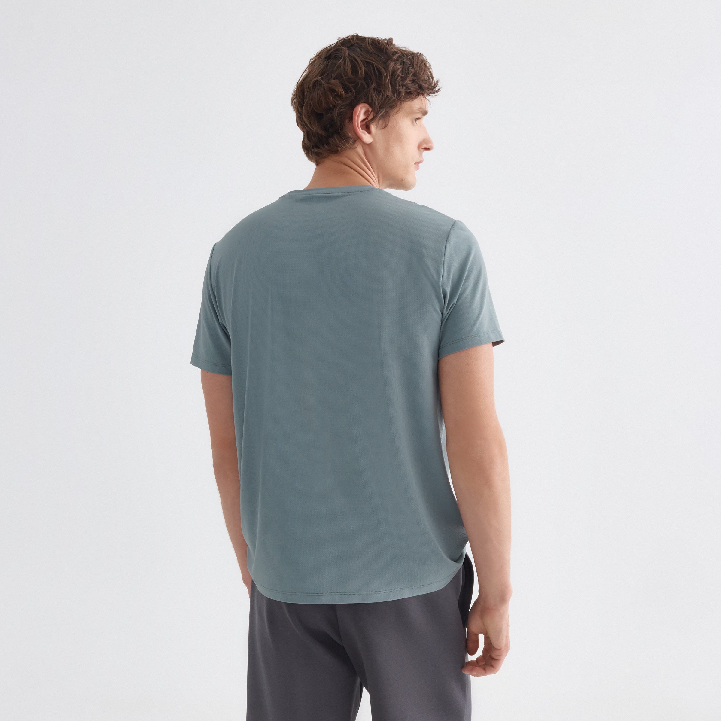 Camiseta manga corta transpirable hombre Verde-3