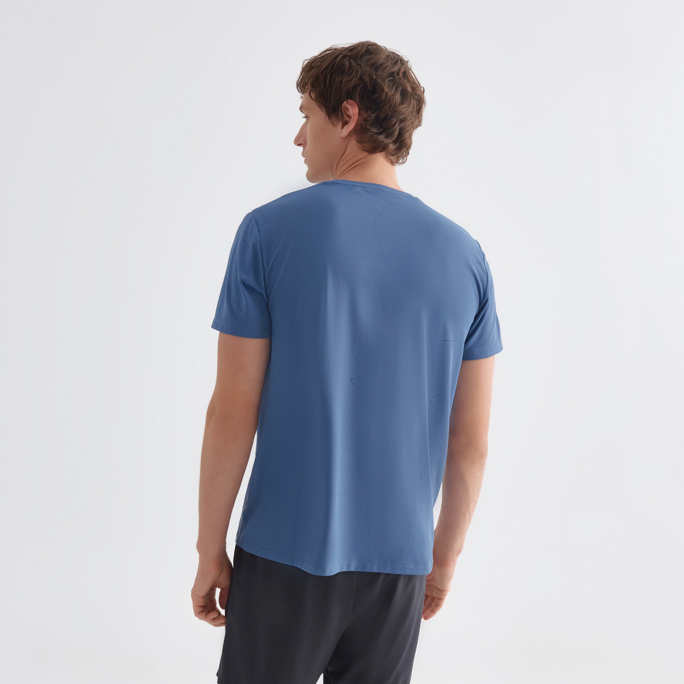 Camiseta manga corta transpirable hombre 400 Azul-3