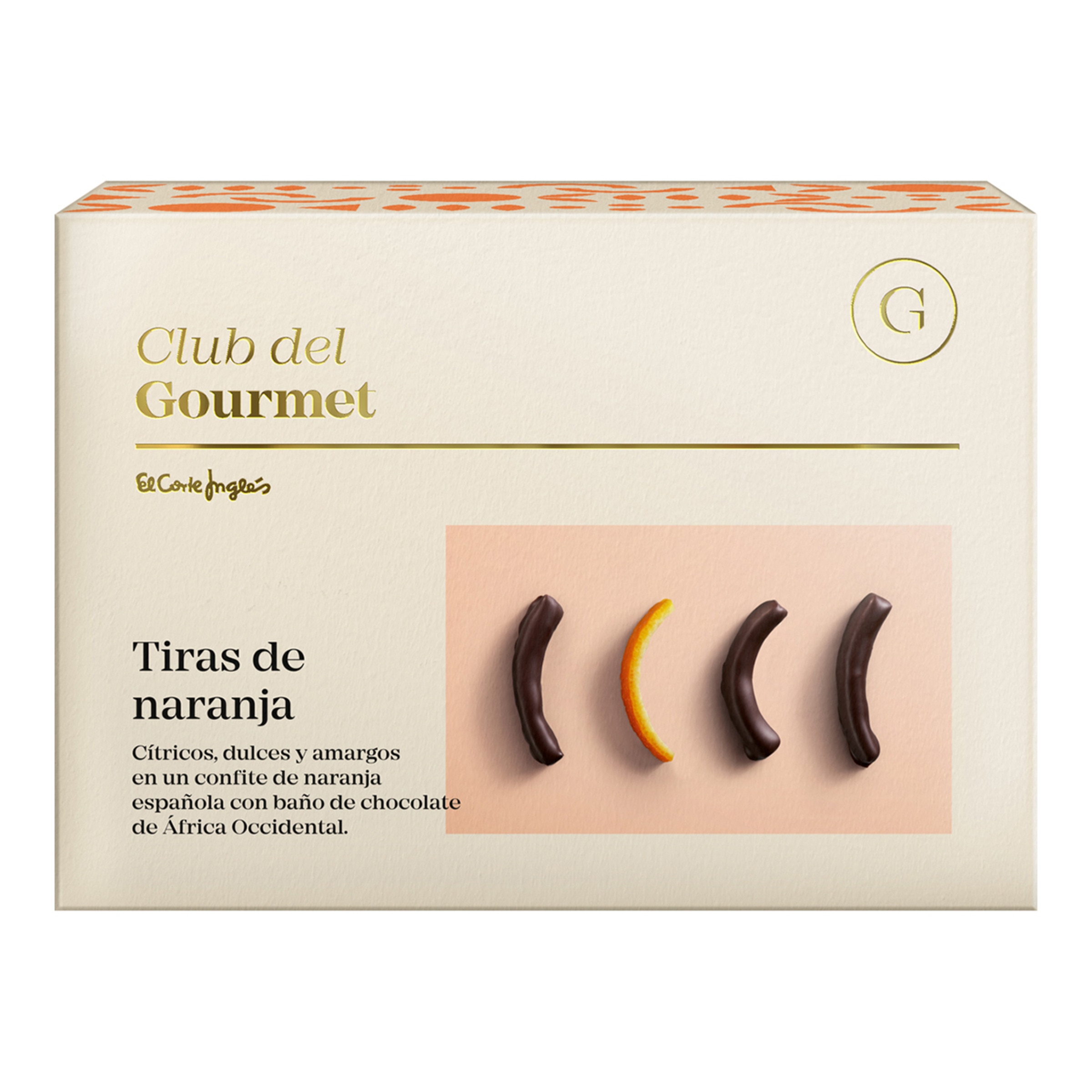 Imagen 0 de Tiras de naranja bañadas en chocolate 70% sin gluten Club del Gourmet