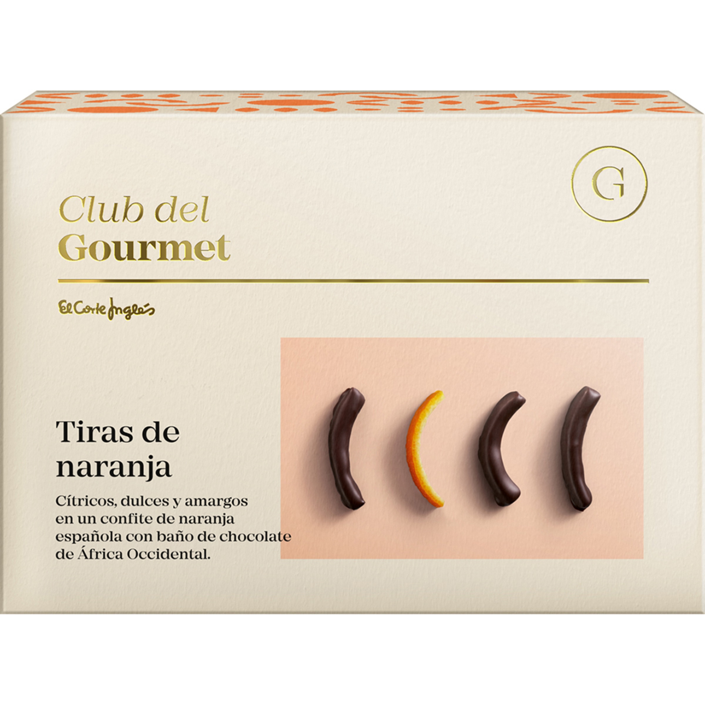 tiras de naranja bañadas de chocolate estuche 150 g