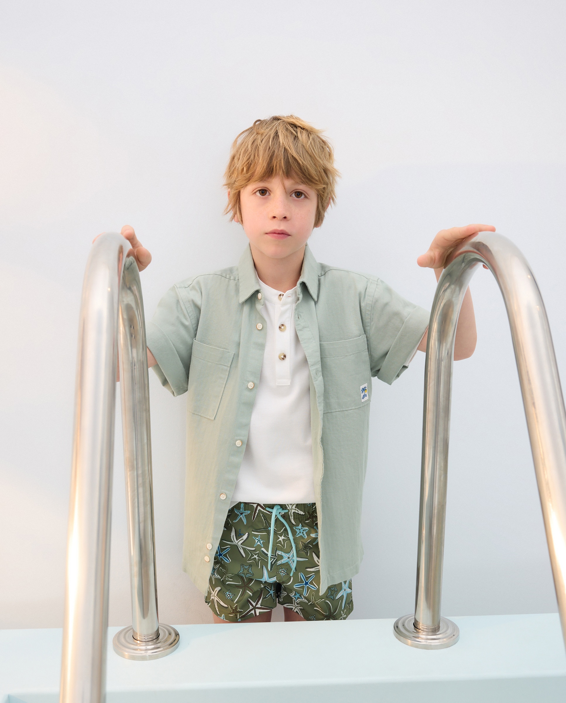 Bermudas Joy com Estrelas do Mar - Caqui Kids El Corte Inglés Verde-2