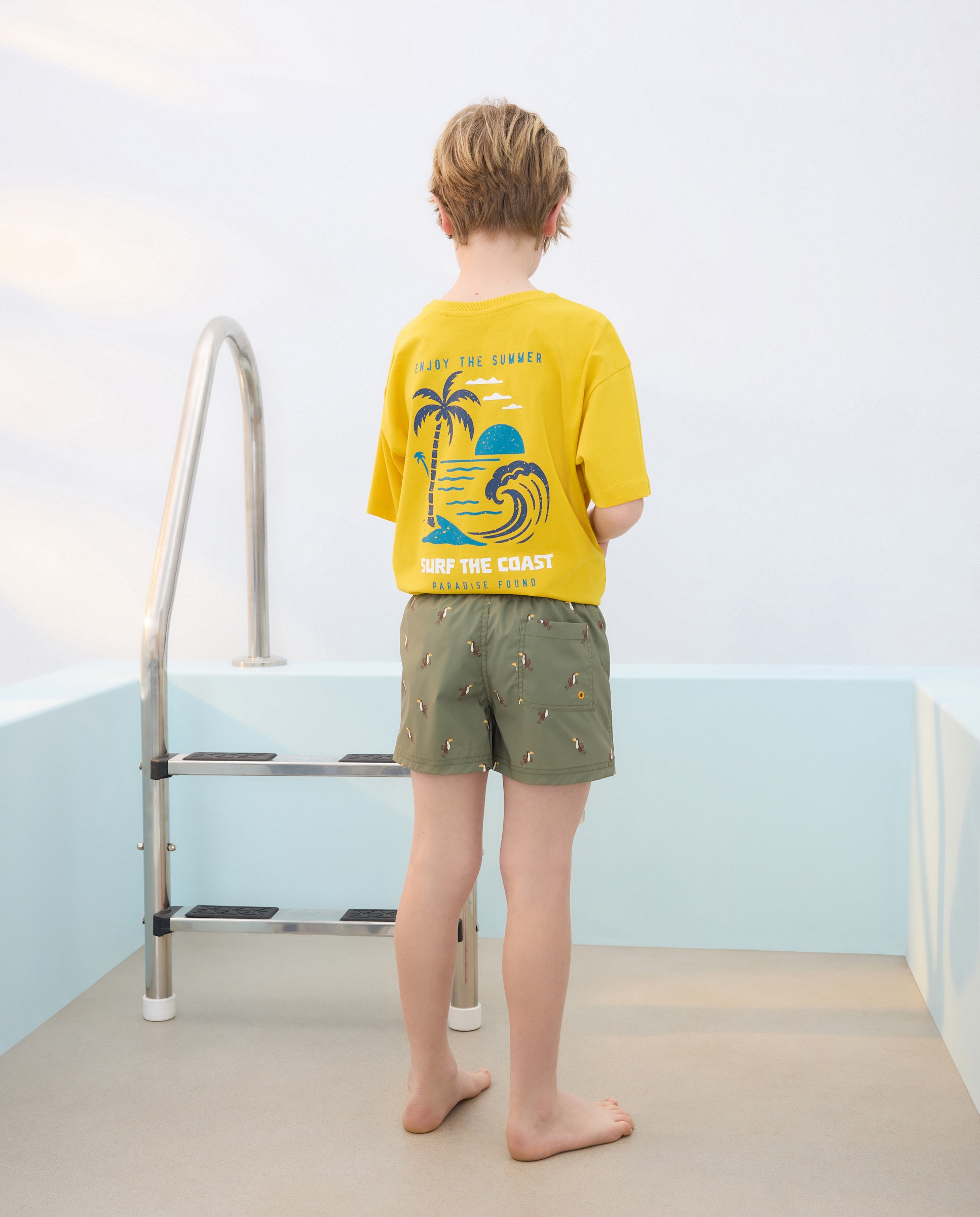 Calções de Banho com Estampado Kids El Corte Inglés Verde-3