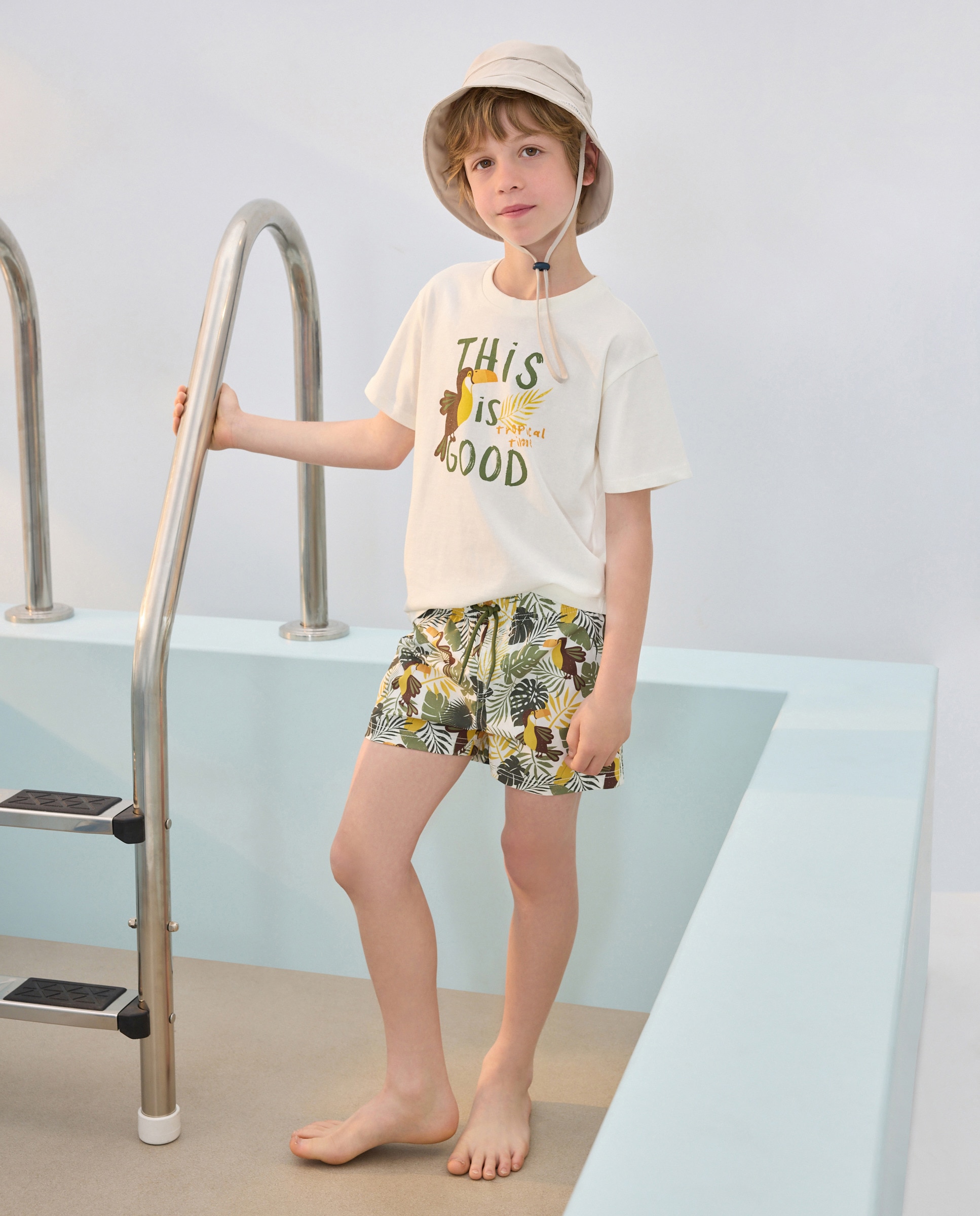 T-shirt de Algodão Joy com Folhas e Tucanos Kids El Corte Inglés Verde-2