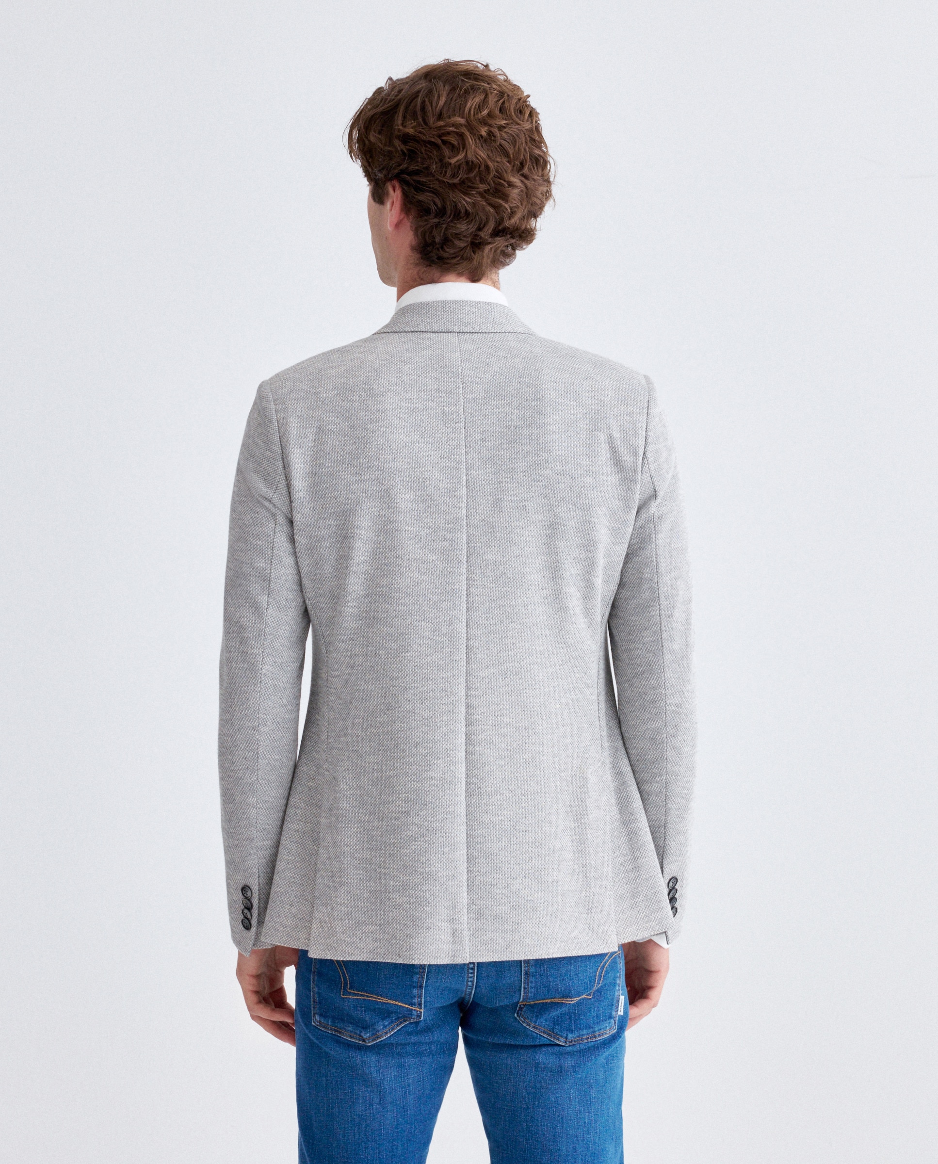 Blazer Slim Cinzento-claro-3