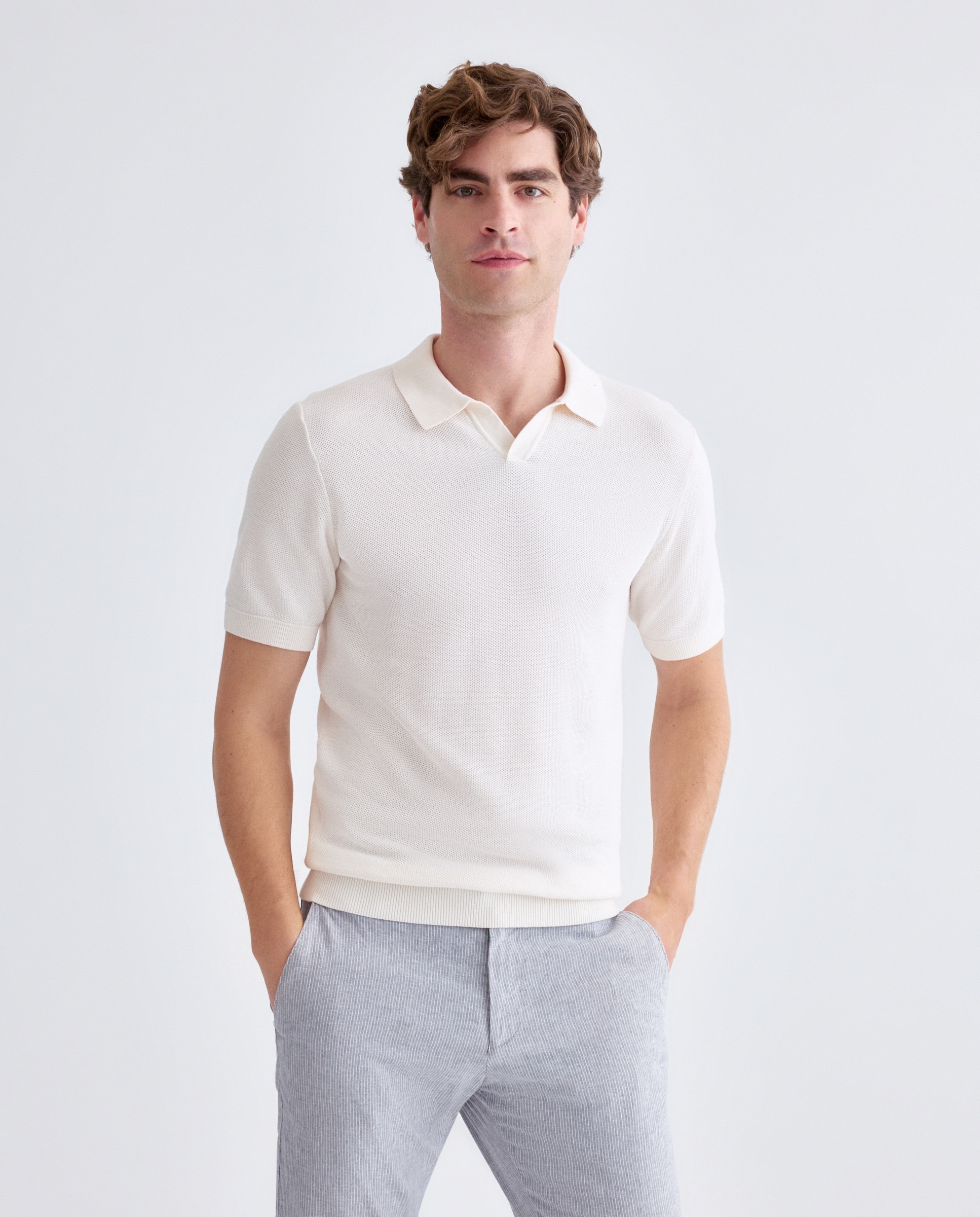 Polo de Malha Branco-1