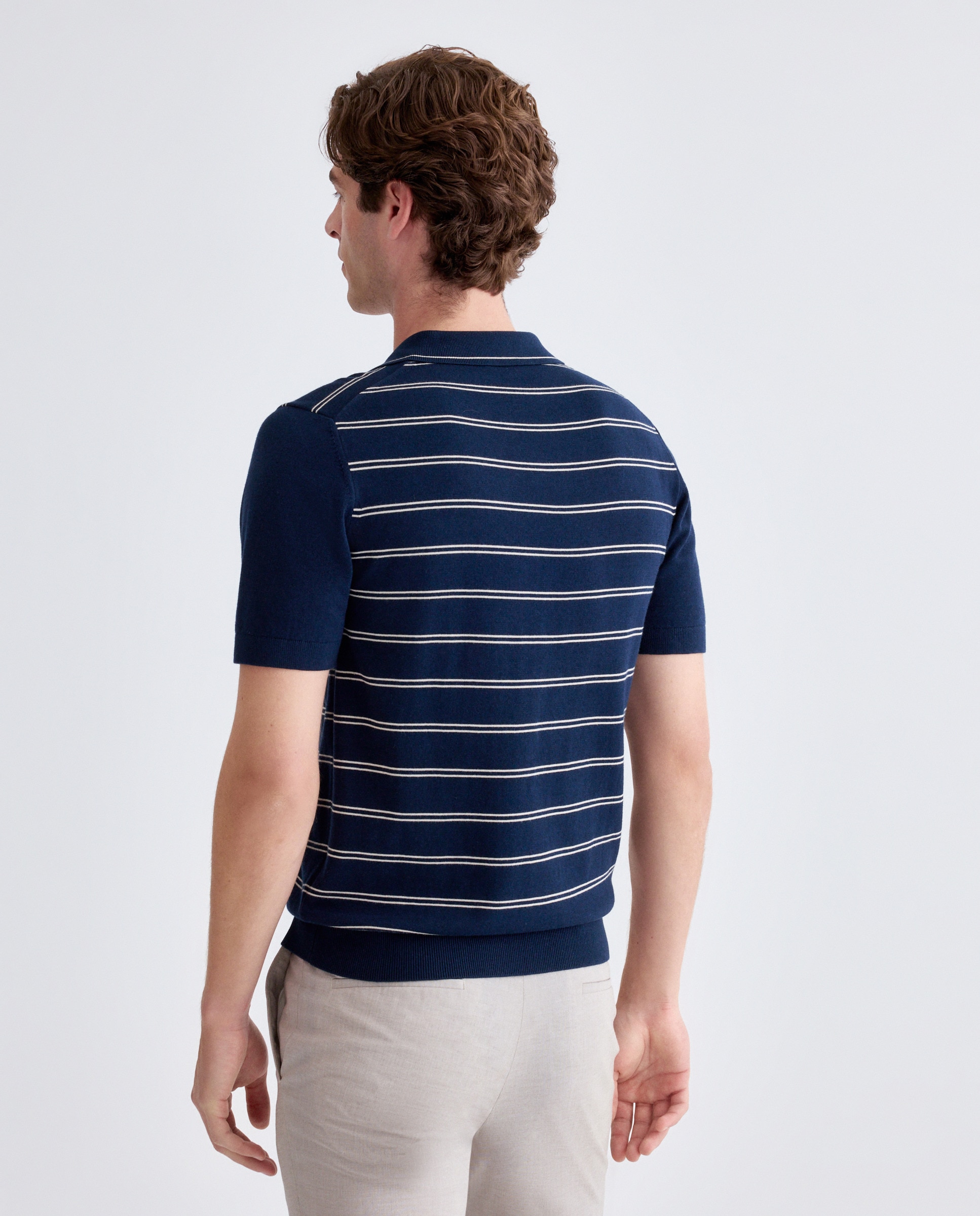 Polo de Malha Azul-marinho-3