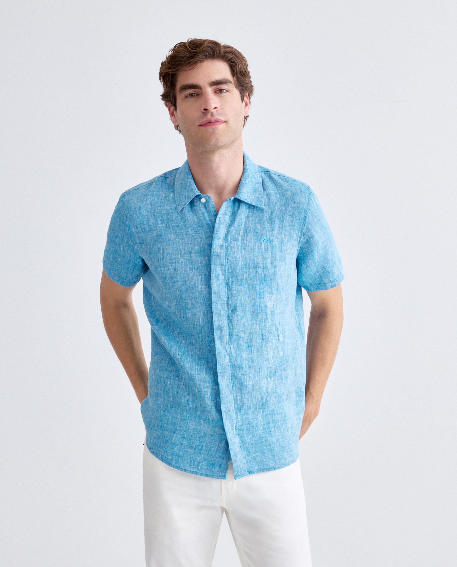Imagem 0 de Camisa de Linho Classic Fit com Manga Curta