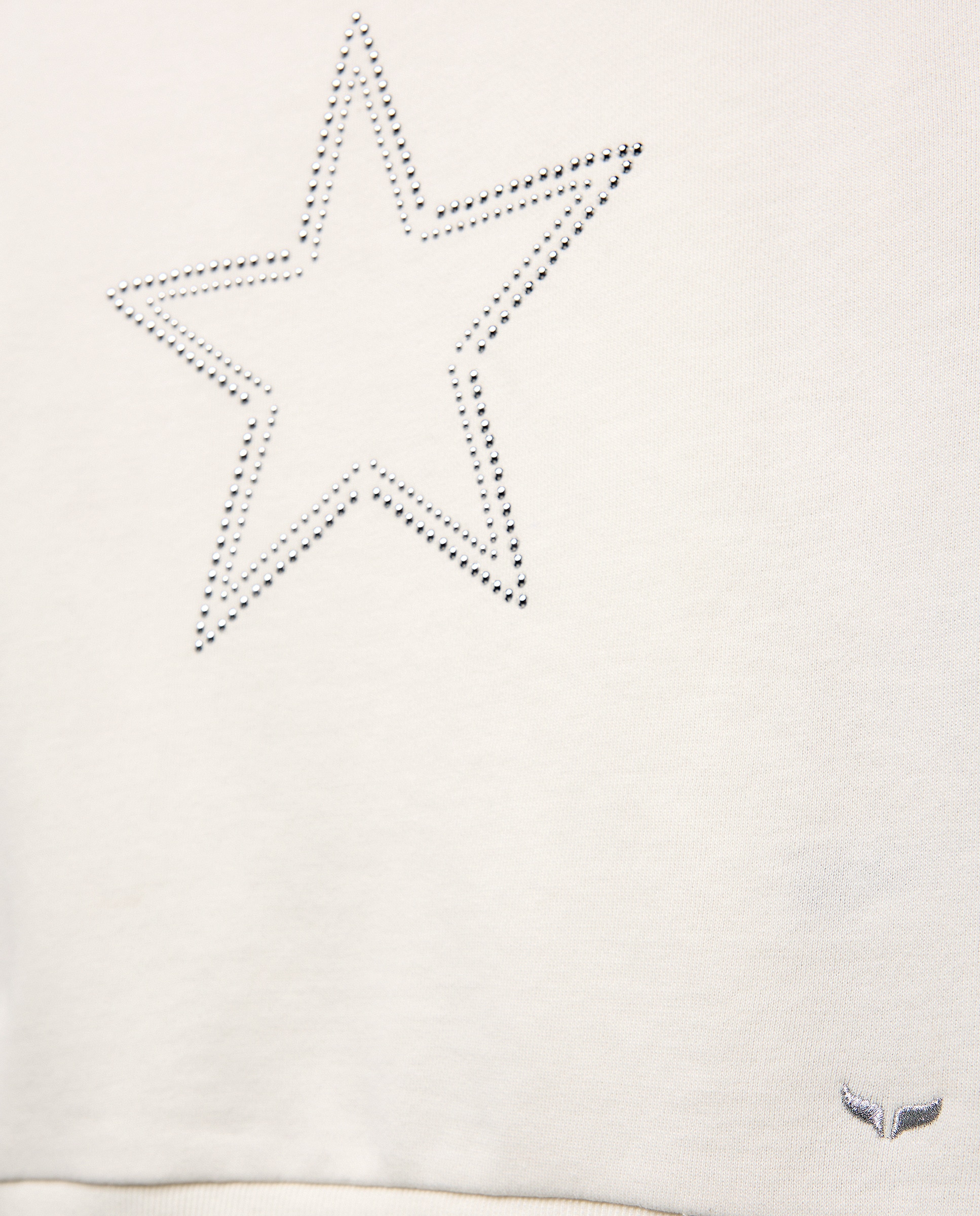 Sweatshirt Assimétrica com Estrela Branco-marfim-5