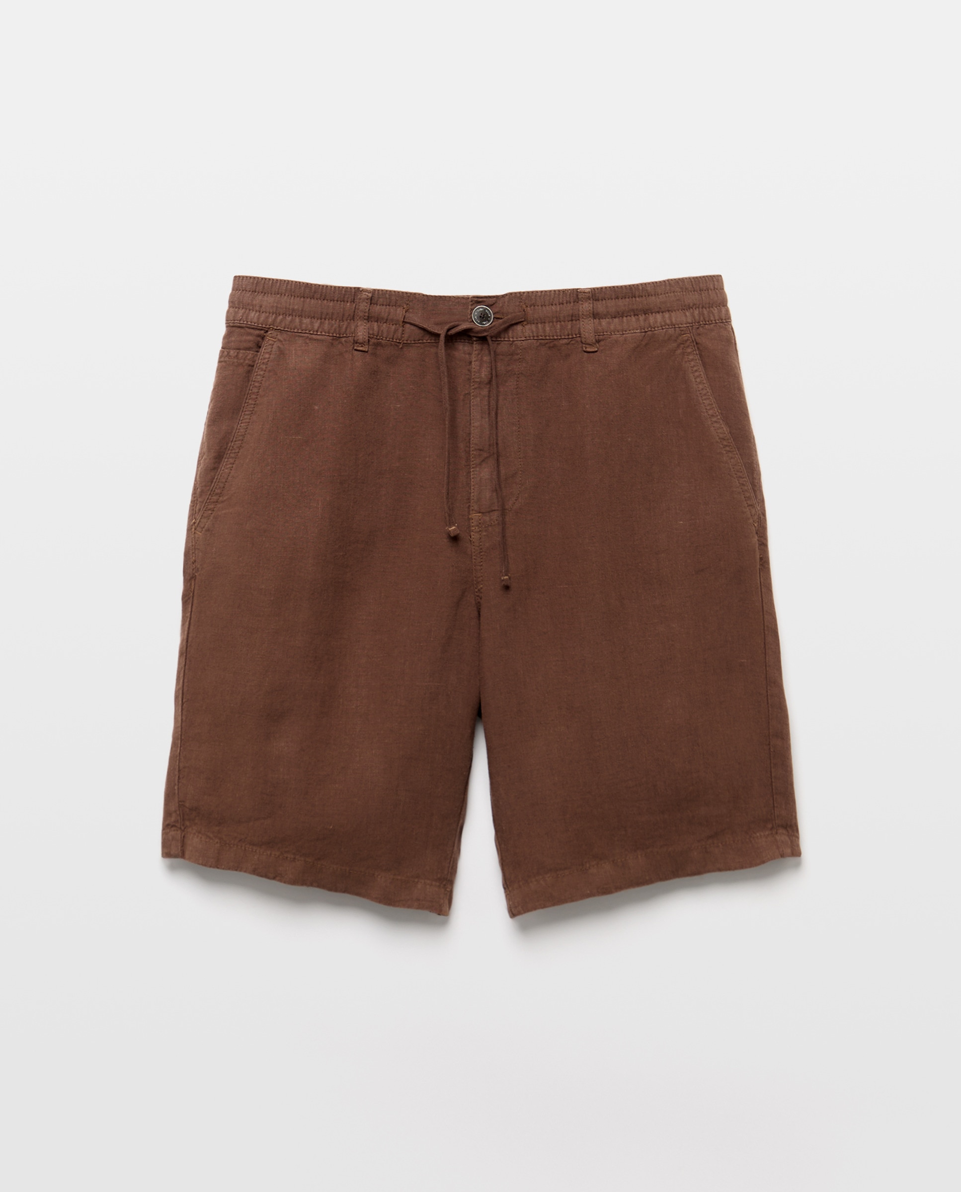 Bermudas Chino de Linho Castanho-3