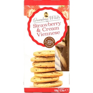 Bolachas Morango e Pepitas Chocolate Branco embalagem 150 g - Grandma Wild's