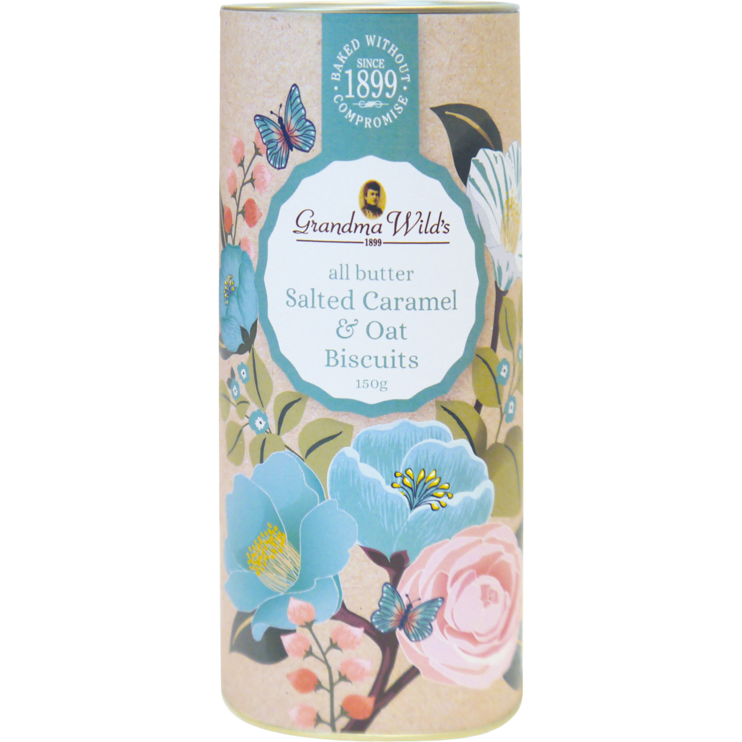 Biscoitos de Manteiga Aveia e Caramelo embalagem 150 g