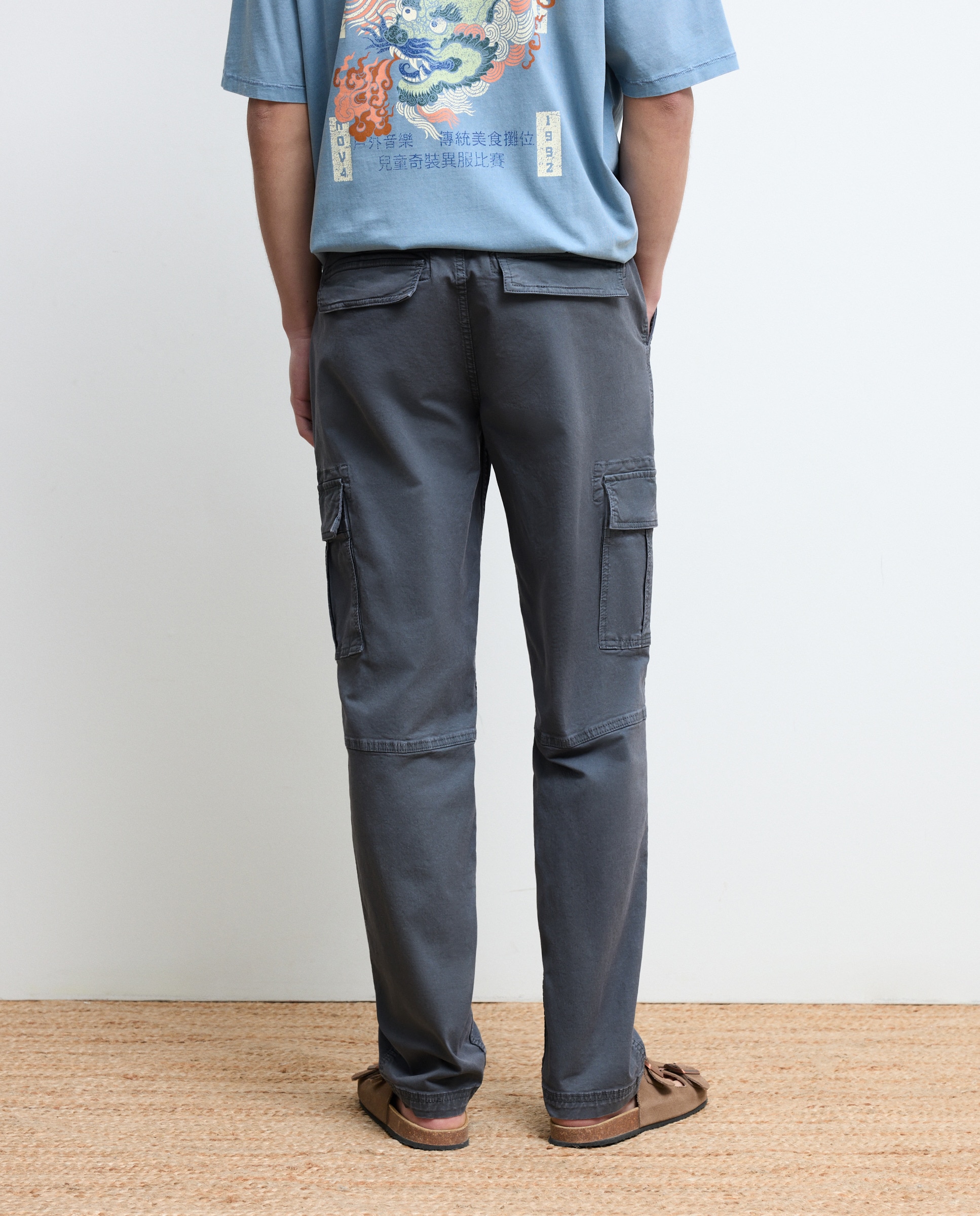 Pantalón de hombre multibolsillos de algodón. - Green Coast - Azul oscuro Azul oscuro-3