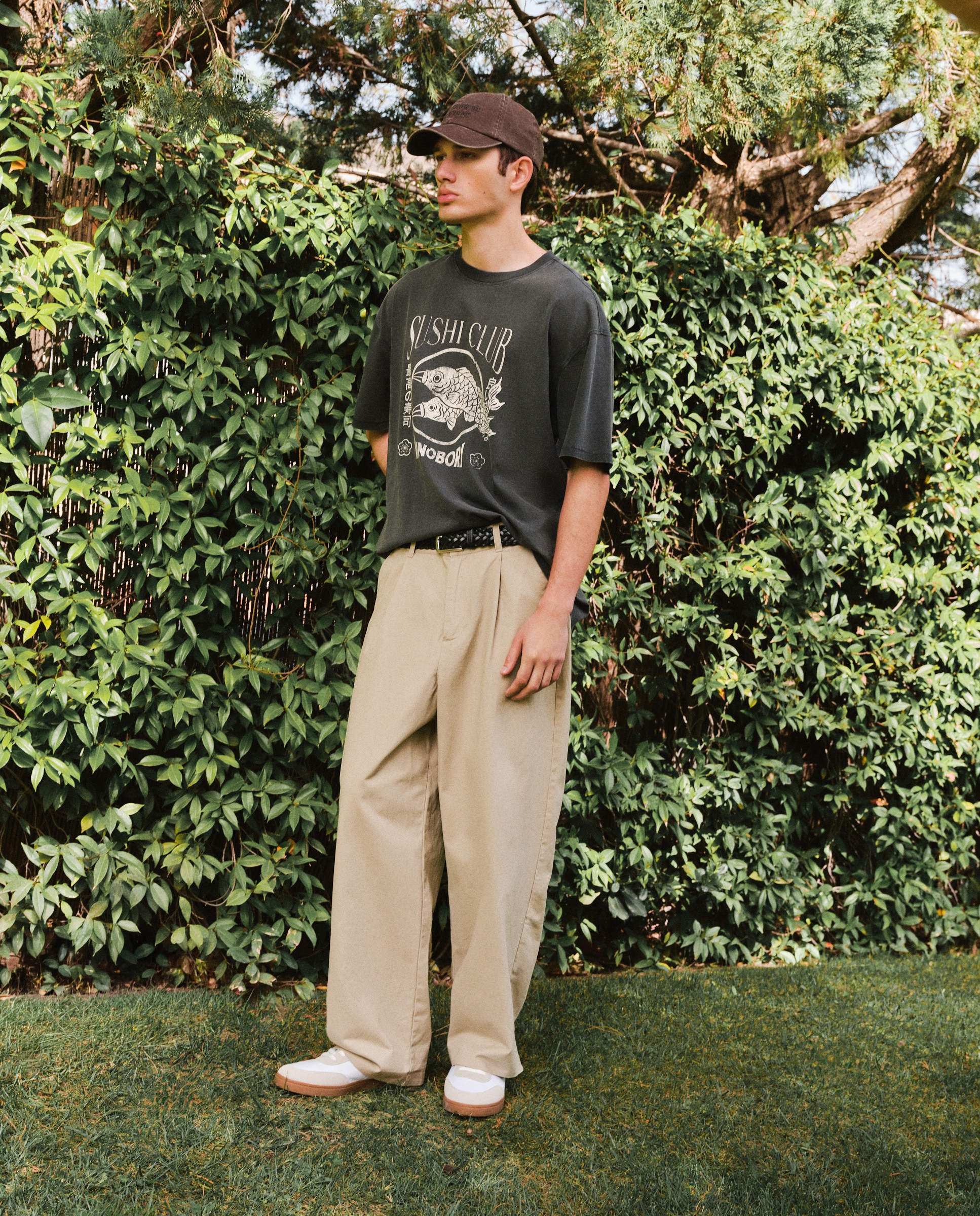 T-shirt de Manga Curta Garment Dye Print Preto-2