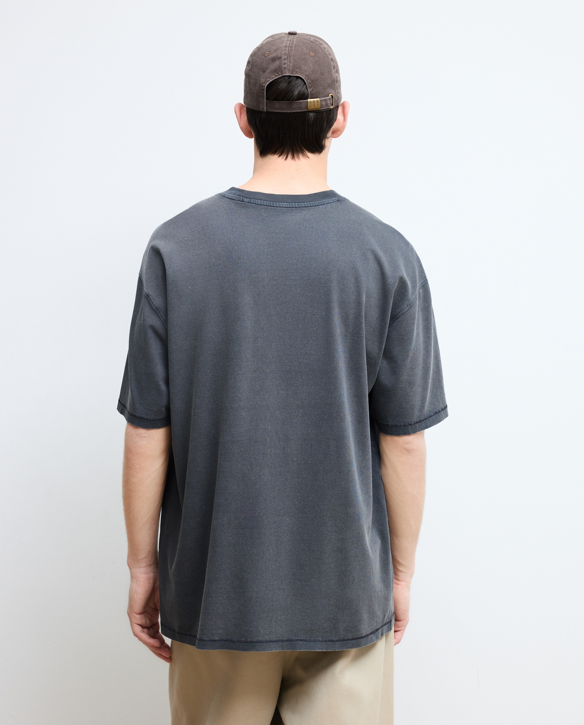 T-shirt de Manga Curta Garment Dye Print Preto-3