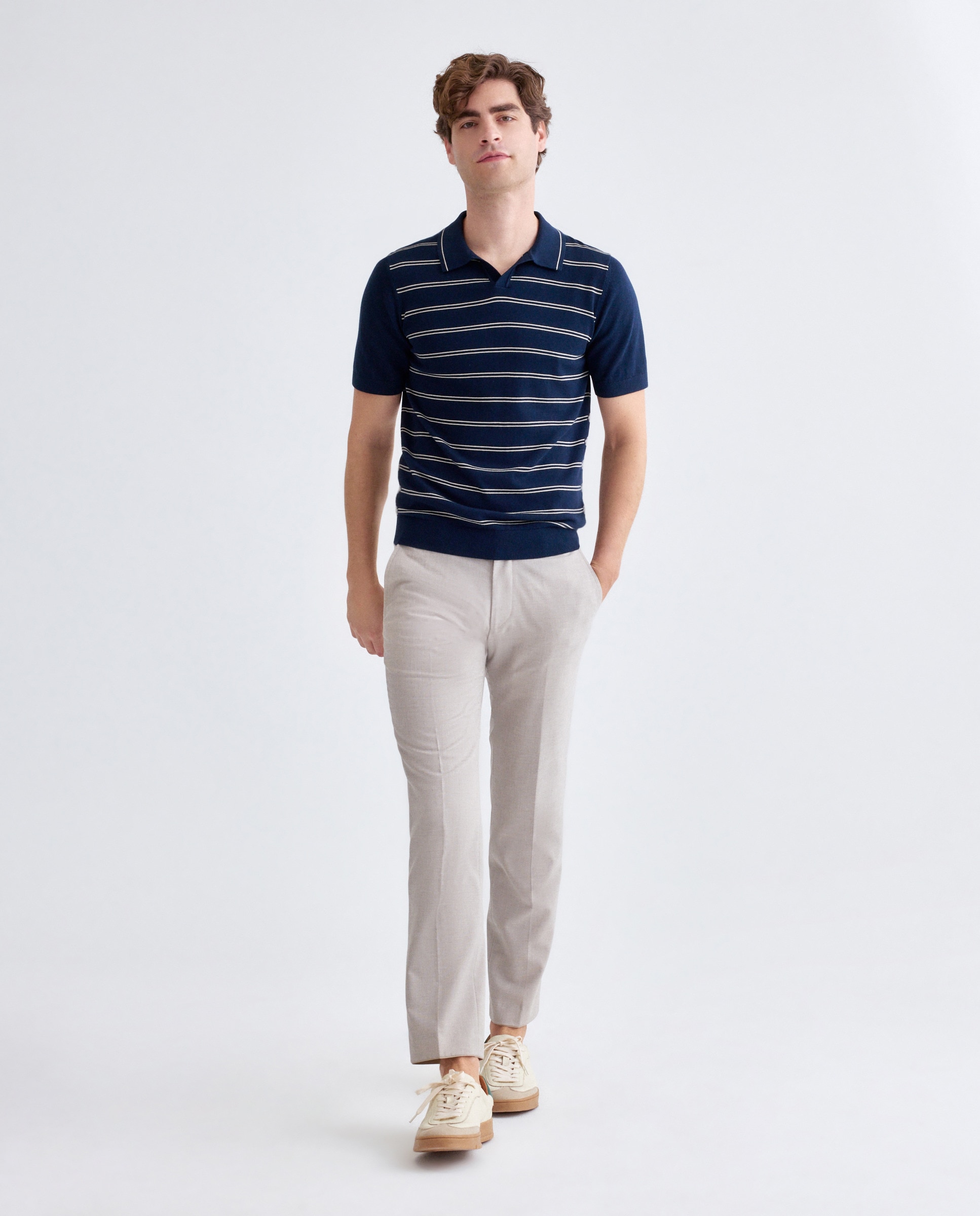 Polo de Malha Azul-marinho-2