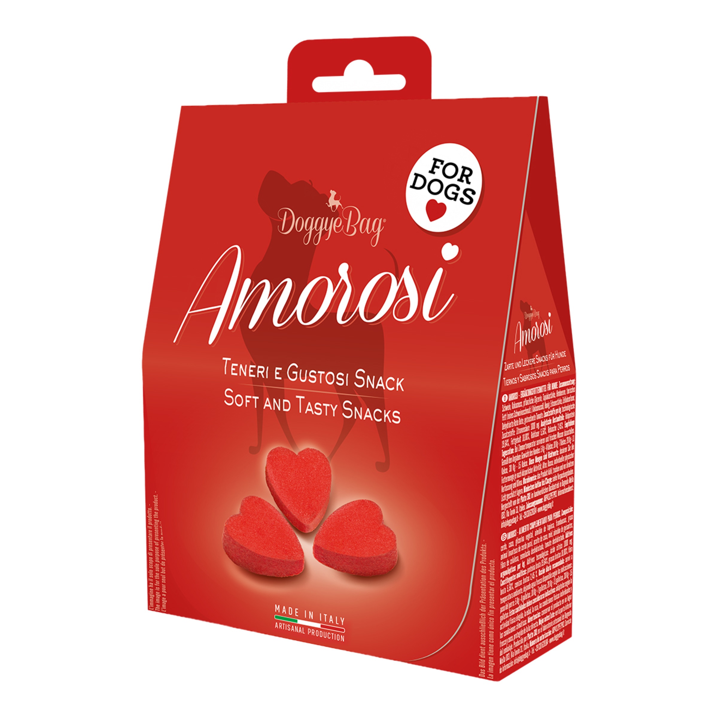 Imagen 0 de Snacks para perros adultos Love Heart cerdo, coco, frambuesa y miel Doggyebag 90 g