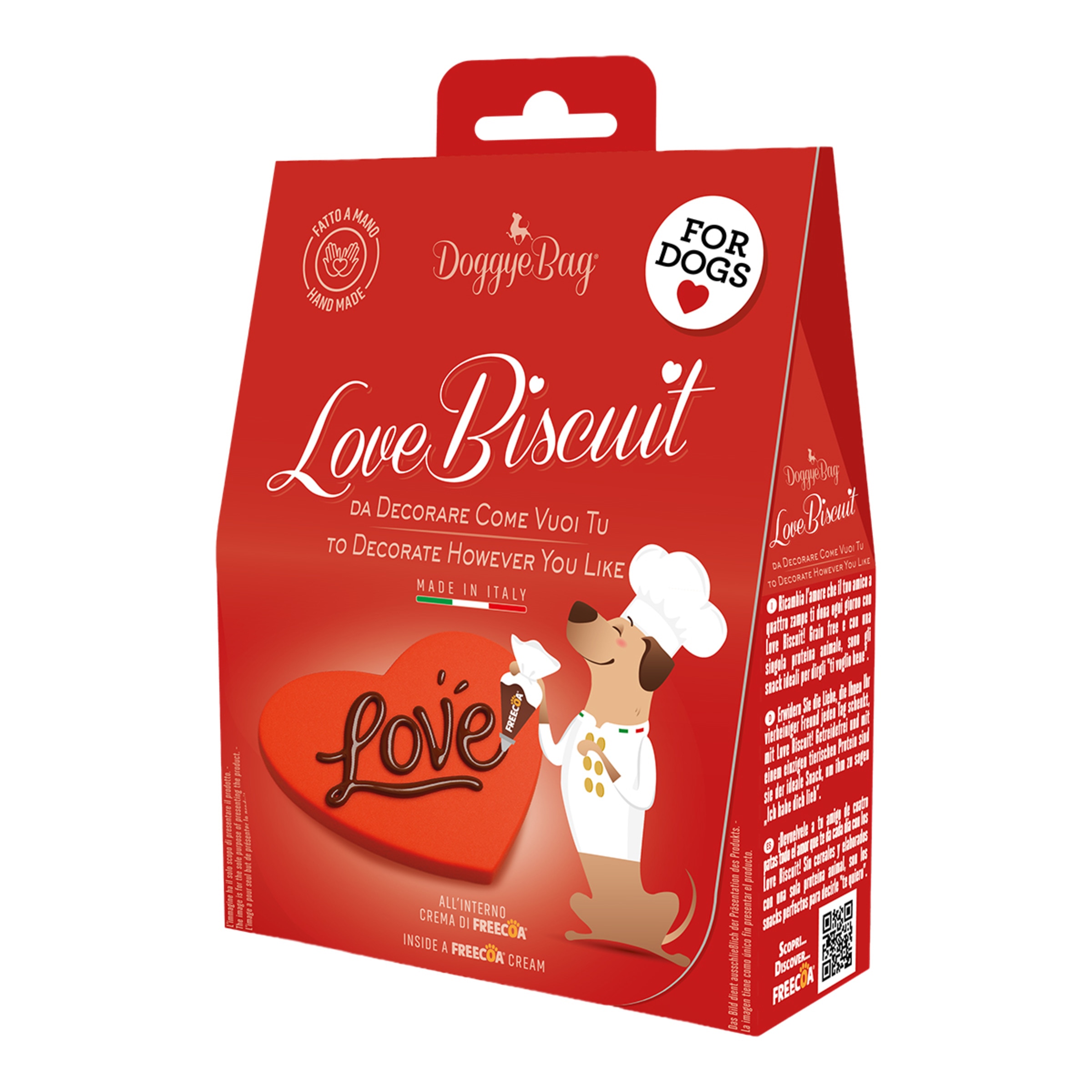 Imagen 0 de Snack para perros adultos Love Biscuit cerdo sabor a chocolate Doggyebaglove 85 g