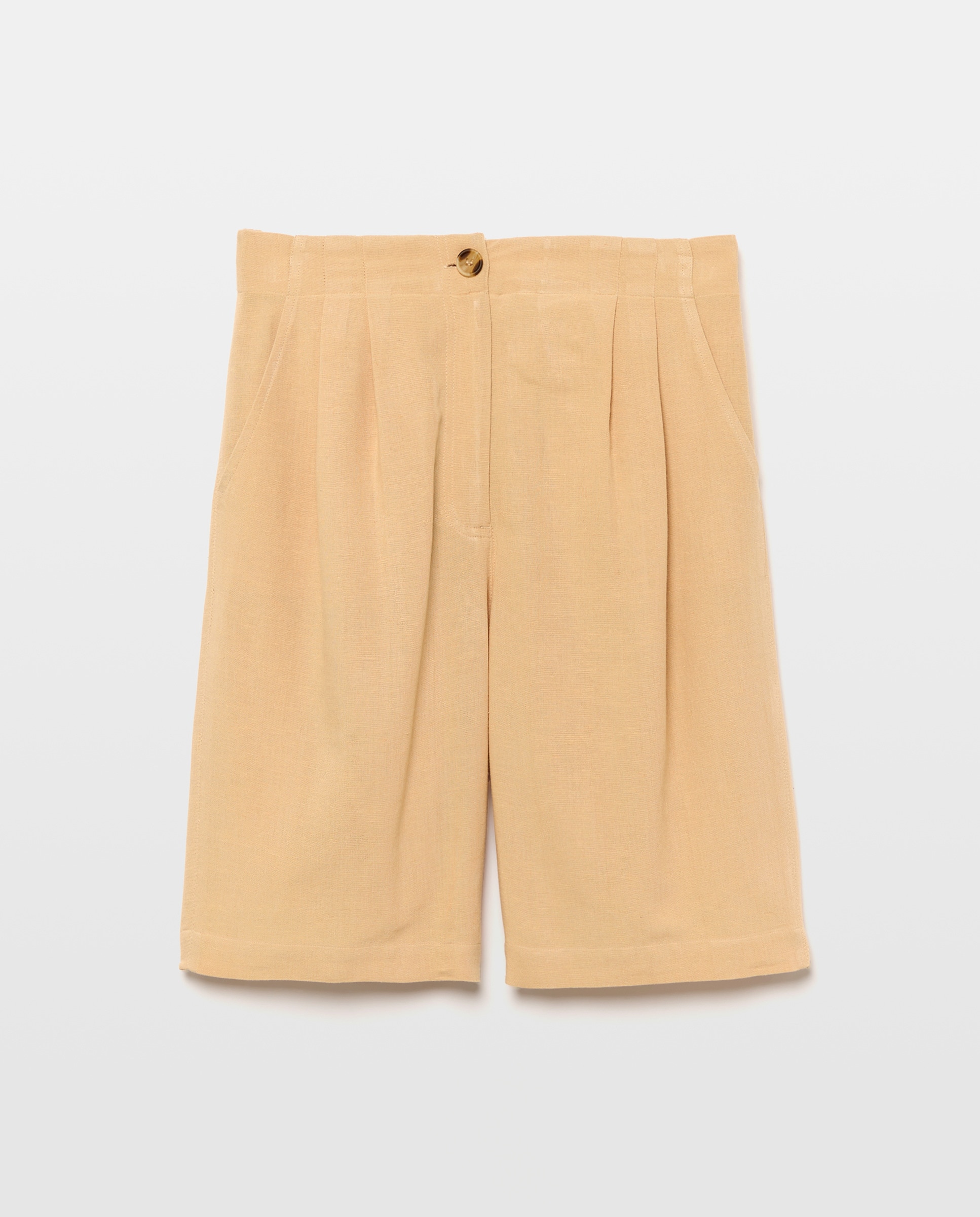 Bermudas Lisas Fluídas Bege-4