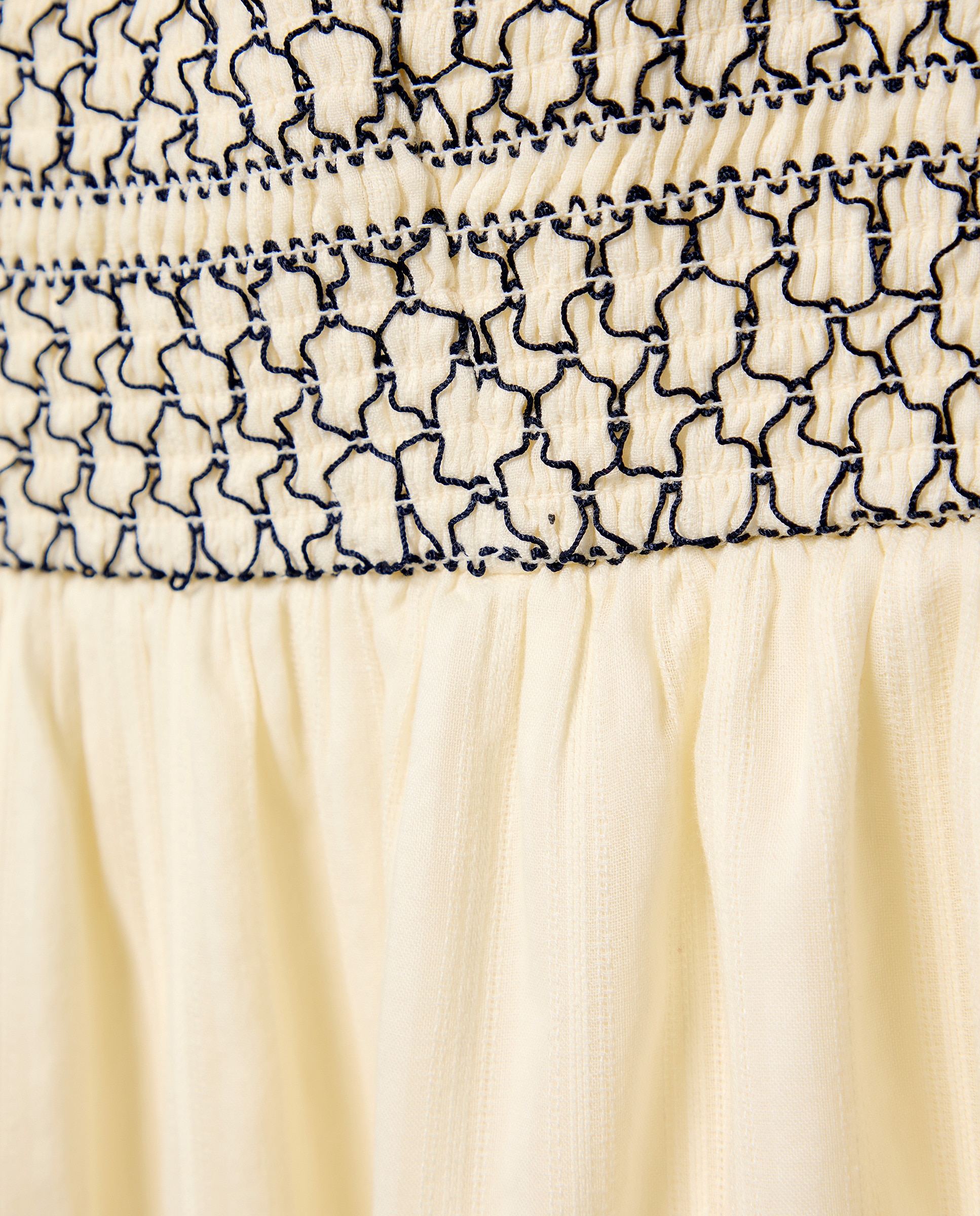 Vestido com Elástico de Canela Branco-5