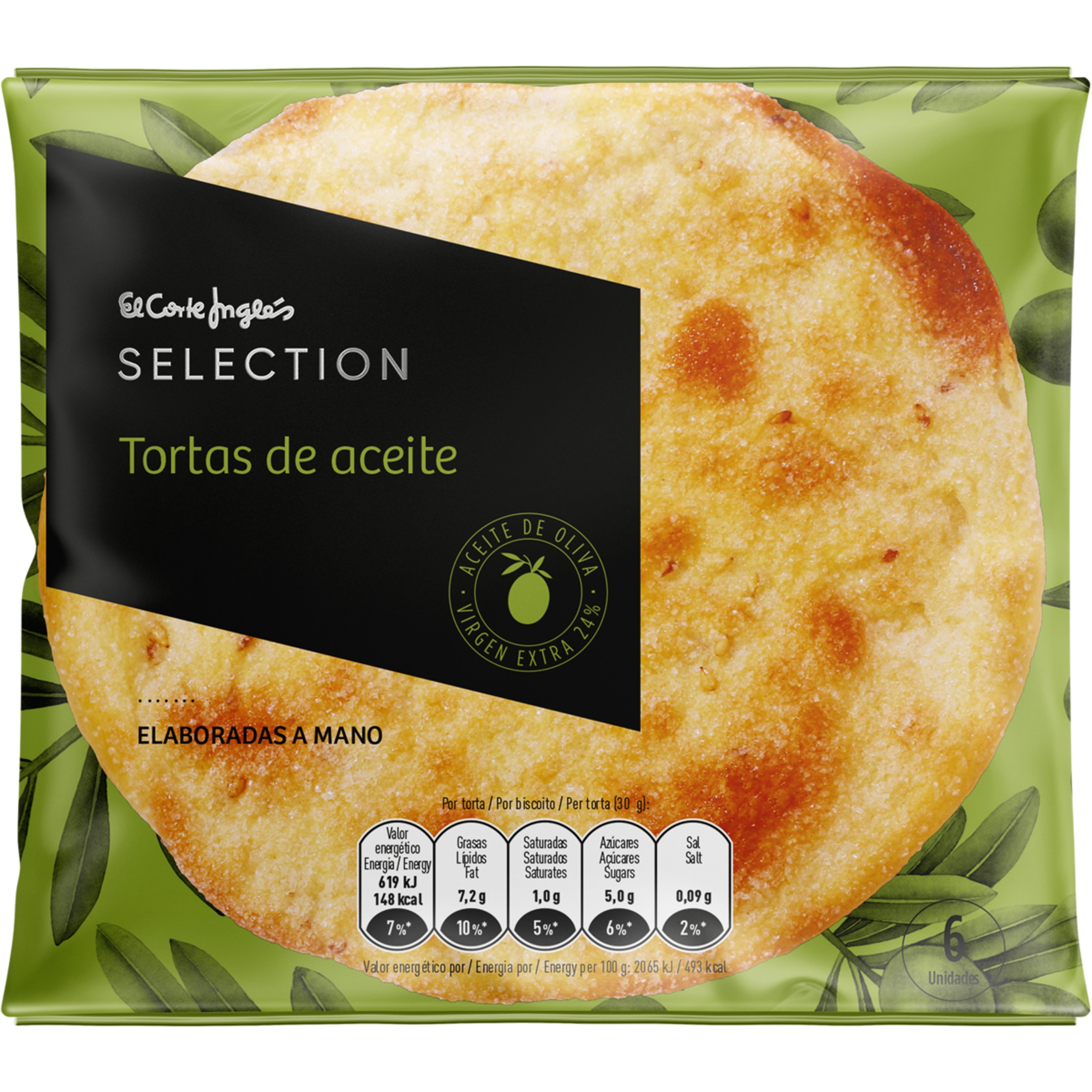 tortas de aceite 6 unidades paquete 180 g