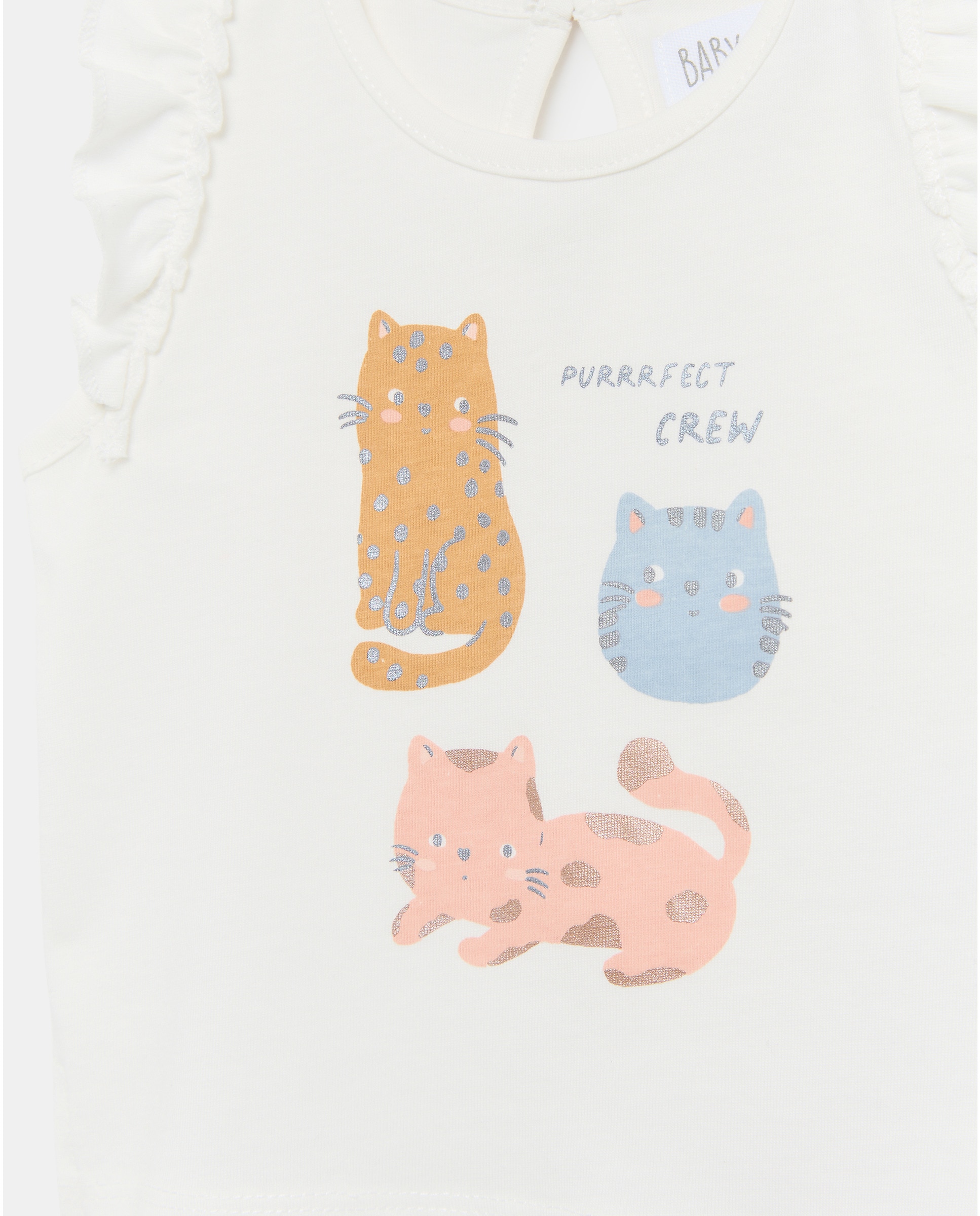 T-shirt de Alças de Bebé com Decote Redondo Baby El Corte Inglés Branco-3