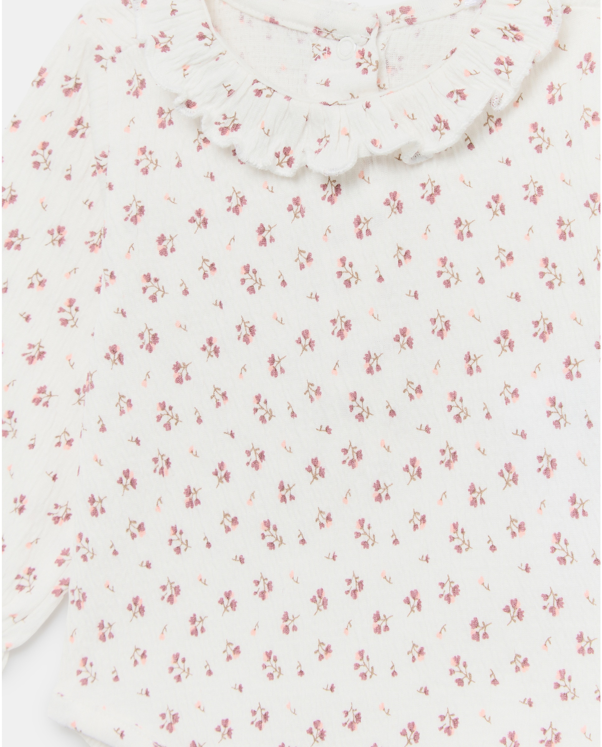 Body de Bebé com Manga Comprida e Estampado Floral Baby El Corte Inglés Rosa-3