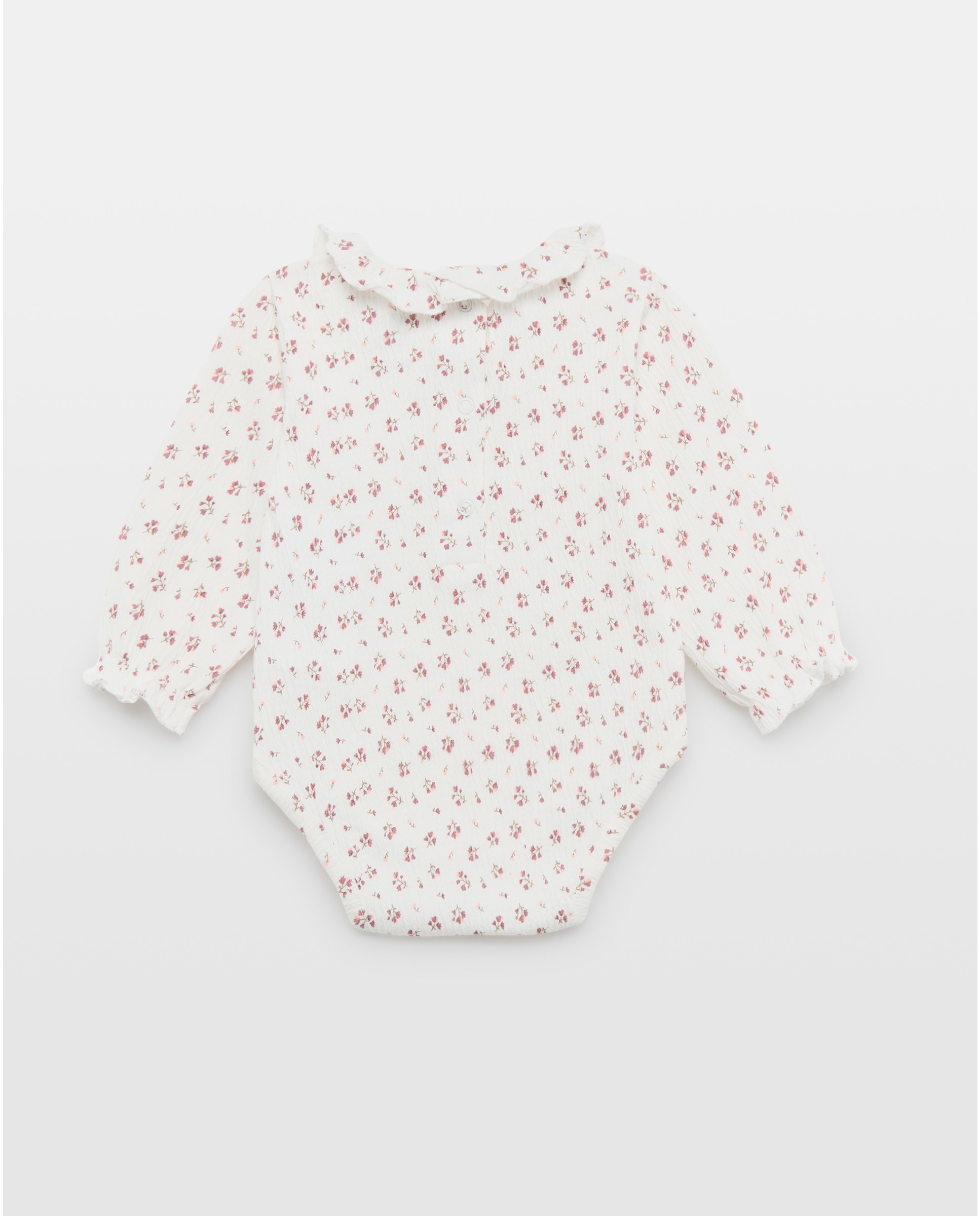 Body de Bebé com Manga Comprida e Estampado Floral Baby El Corte Inglés Rosa-2