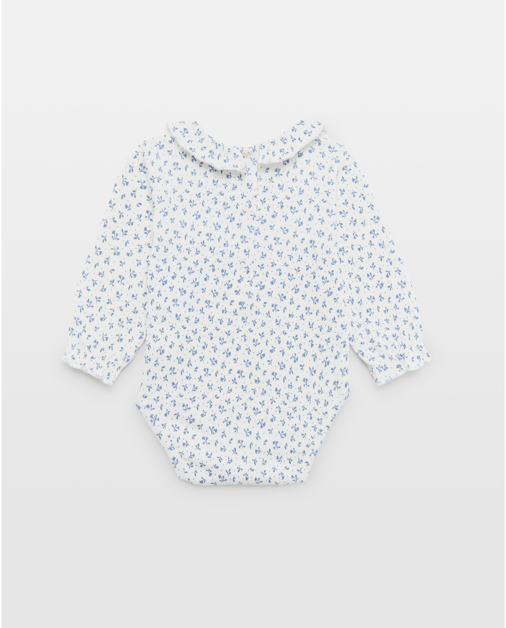 Body de Bebé com Manga Comprida e Estampado Floral Azul-2