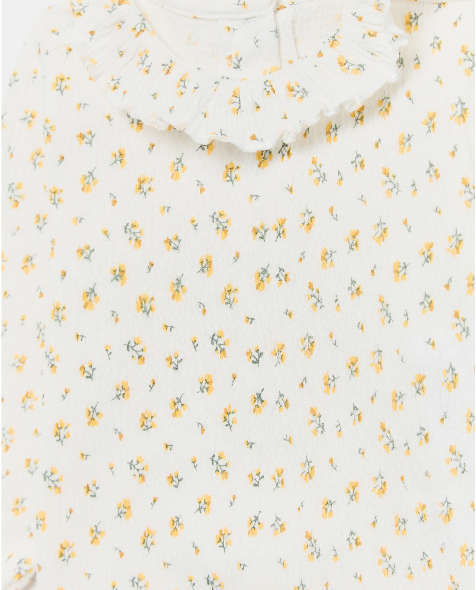 Body de Bebé com Manga Comprida e Estampado Floral Amarelo-3