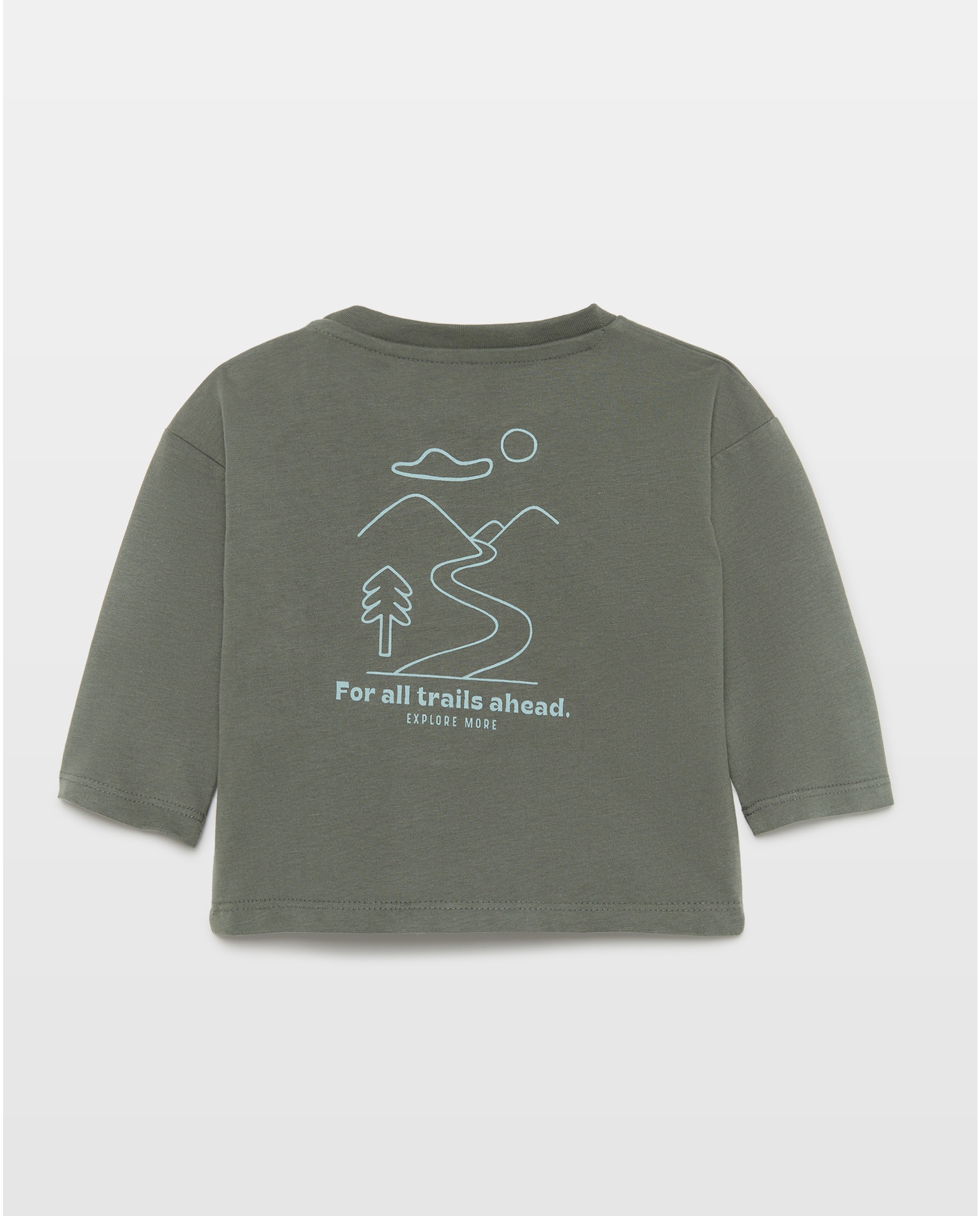 Camiseta de bebé estampada manga larga 530 Verde oscuro-2