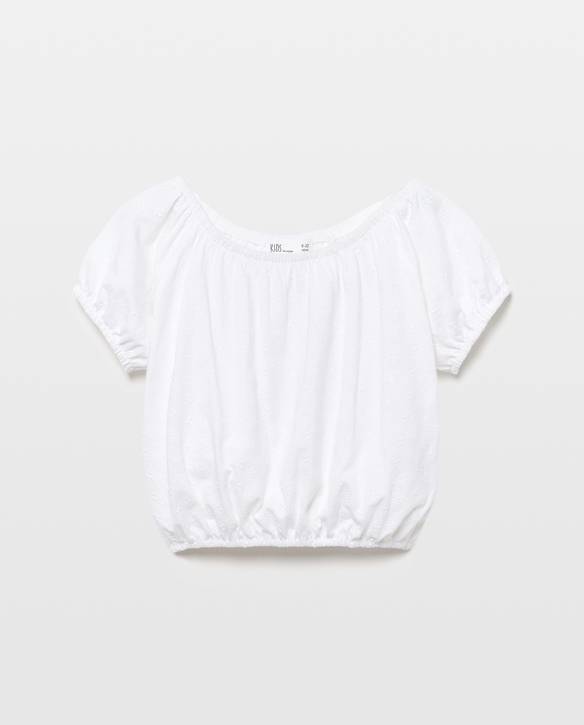 Camiseta manga corta mesonera tejido shiffly circular de niña - Kids El Corte Inglés - Blanco roto Blanco roto-4