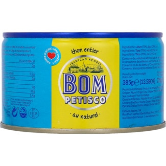 Atum em Posta Natural lata 385 g - Bom Petisco