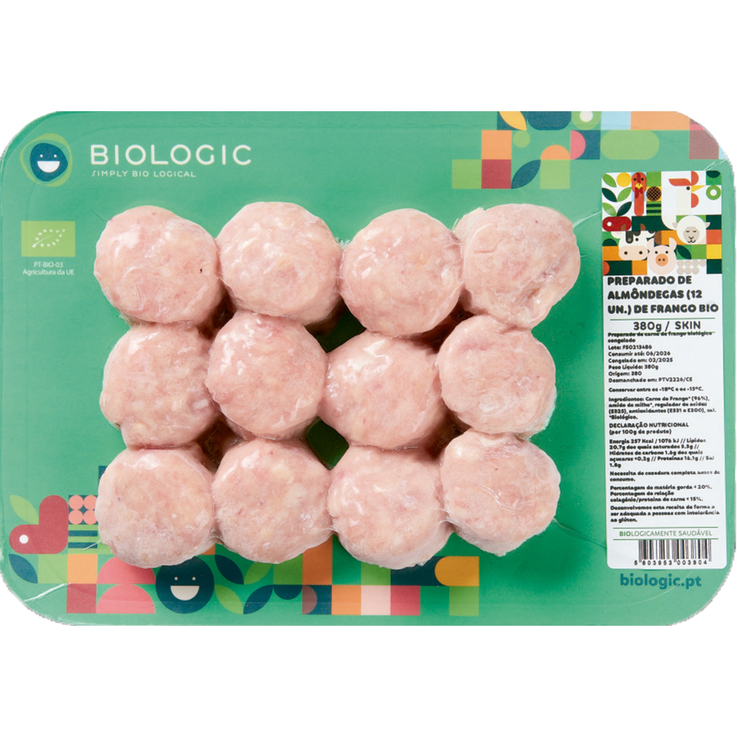 Almôndegas de Frango Bio a Vácuo 12 unidades embalagem 380 g