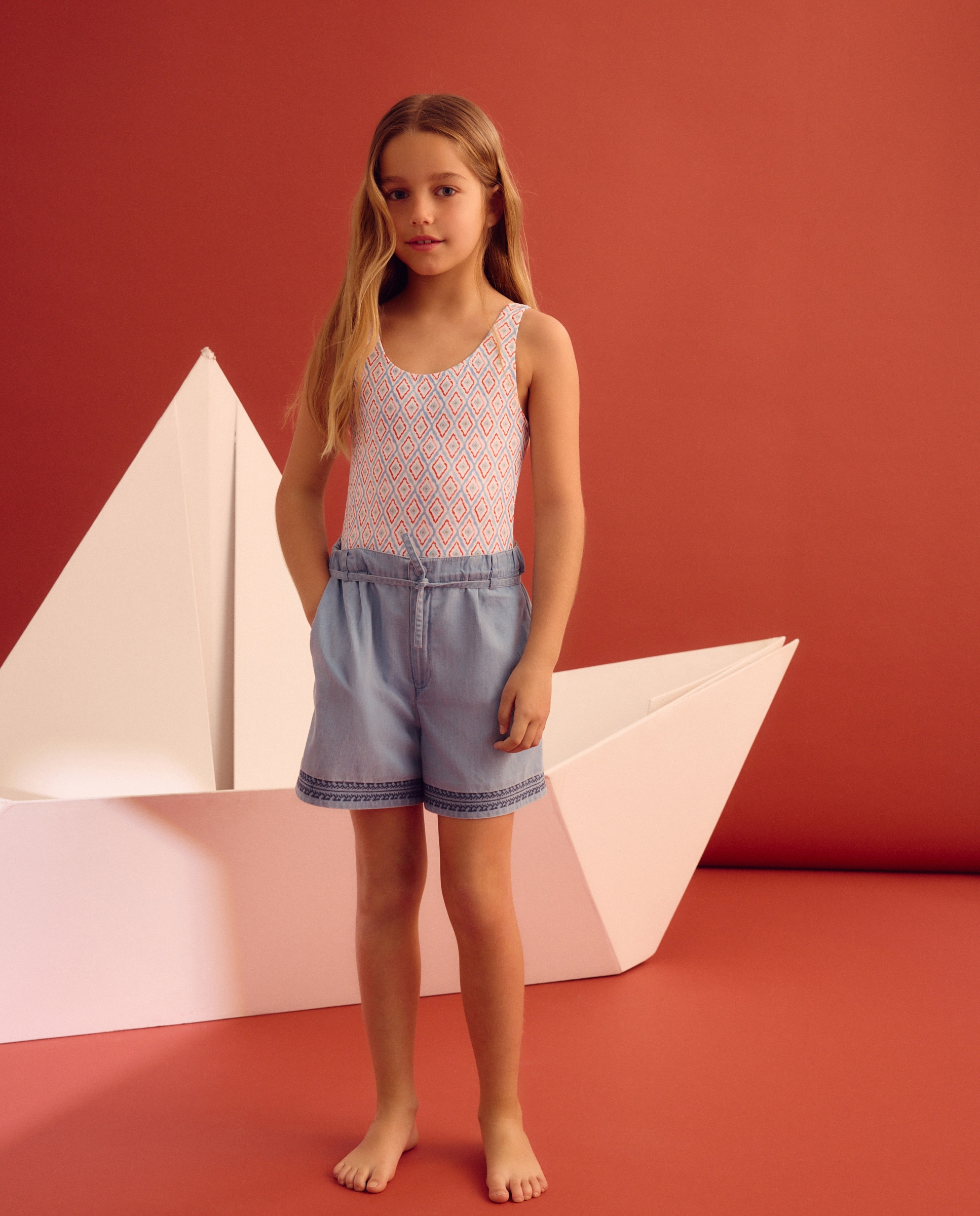 Fato de Banho Ikat - Azul Azul-marinho-2