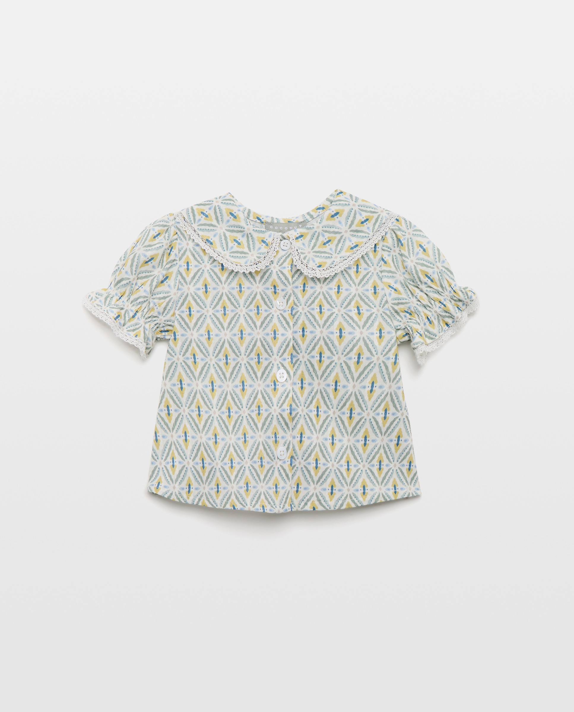 Imagen 0 de Blusa manga corta cuello bebé estampada de bebé Amarillo