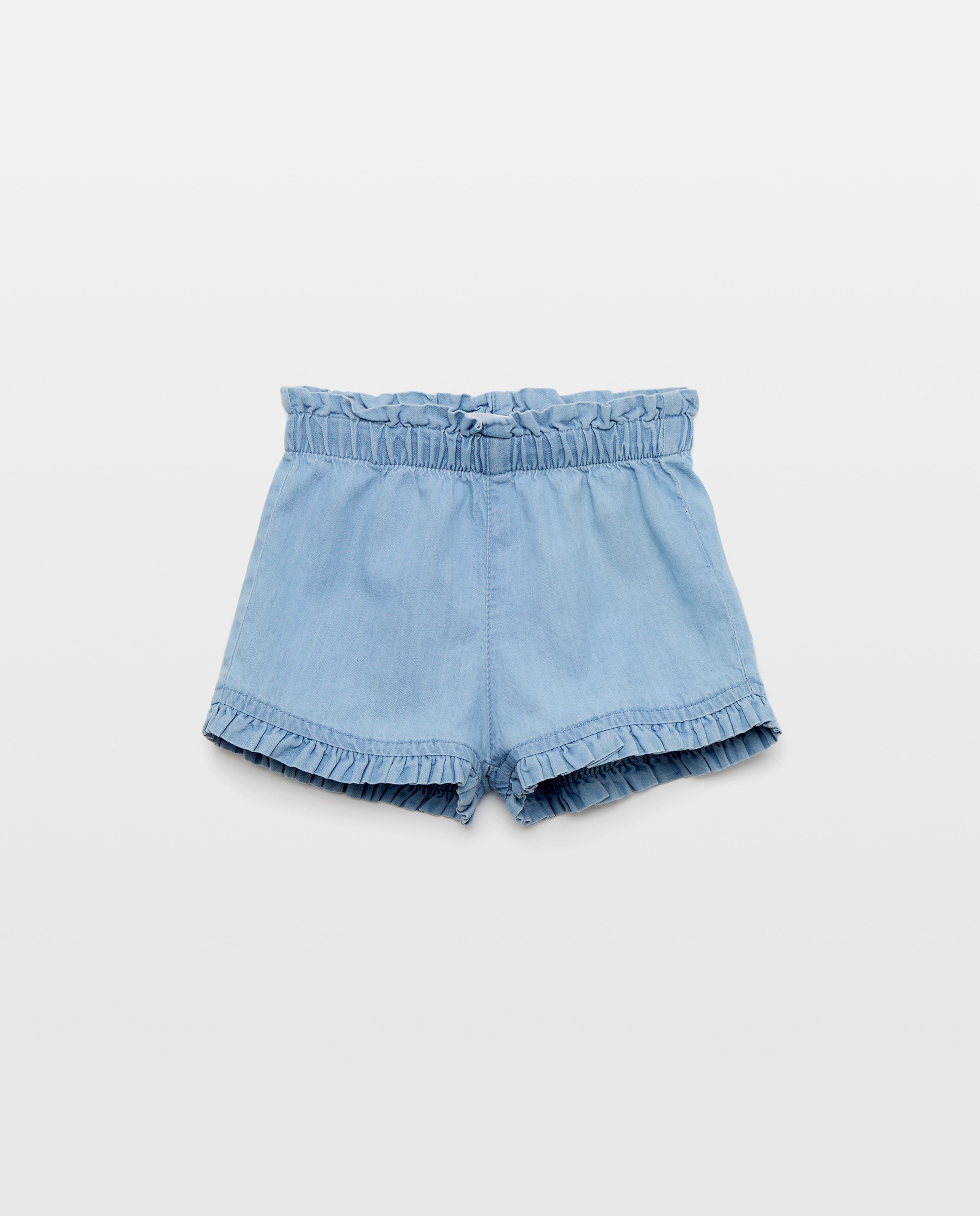 Imagem 0 de Bermudas de Bebé em Tecido Chambray Liso